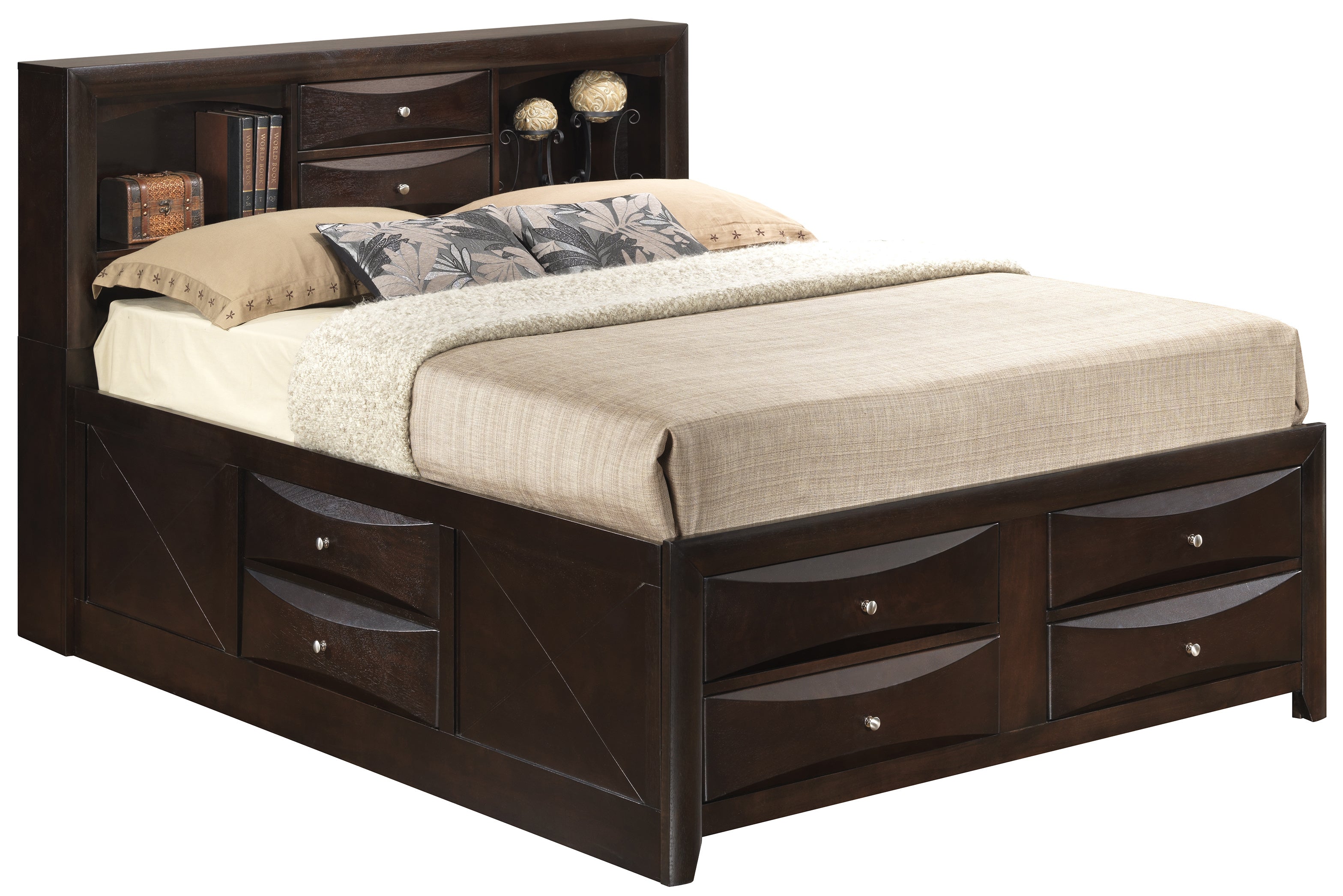 Glory Furniture Marilla G1525G-KSB3 King Storage Bed , Cappuccino