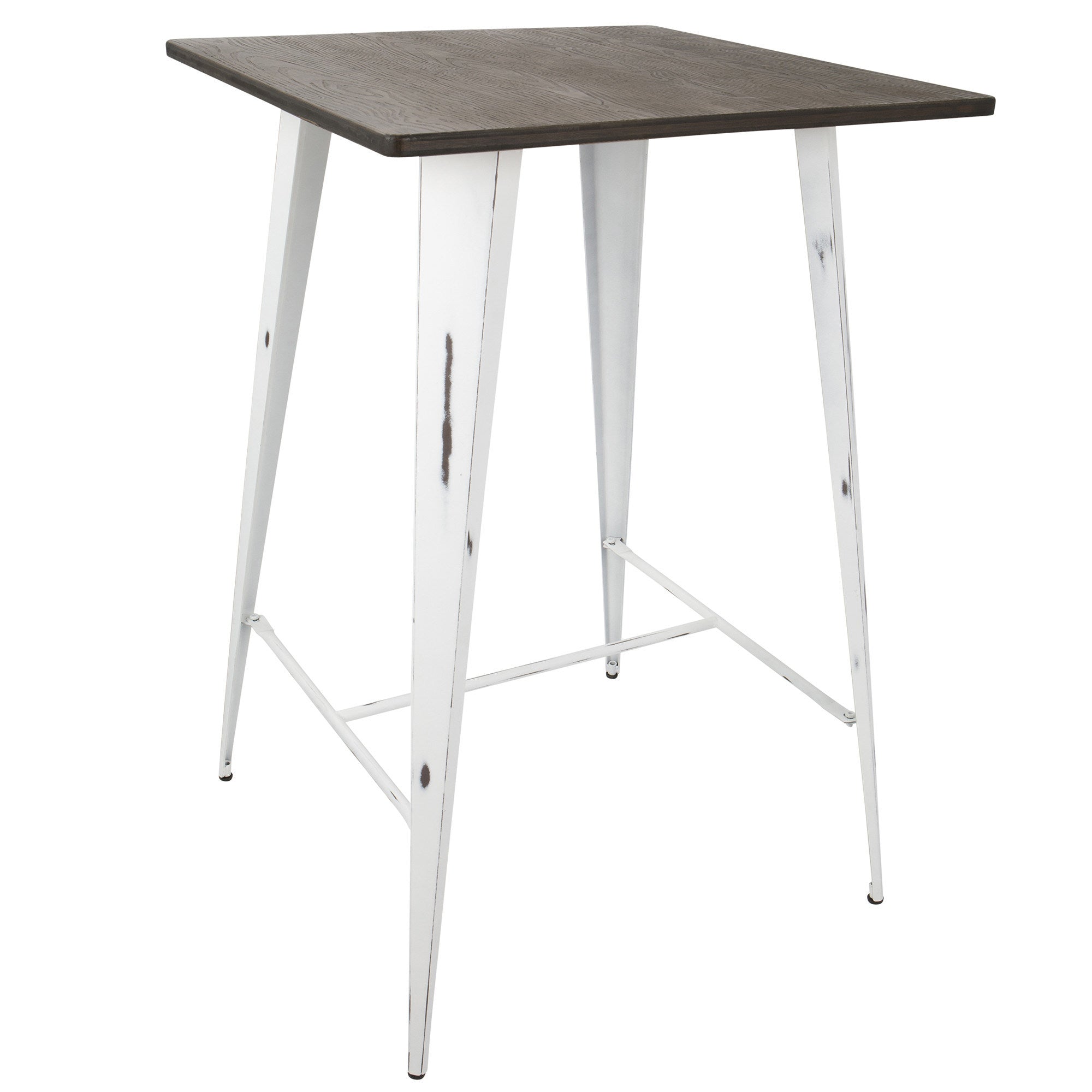 Oregon Industrial Table in Vintage White and Espresso LumiSource