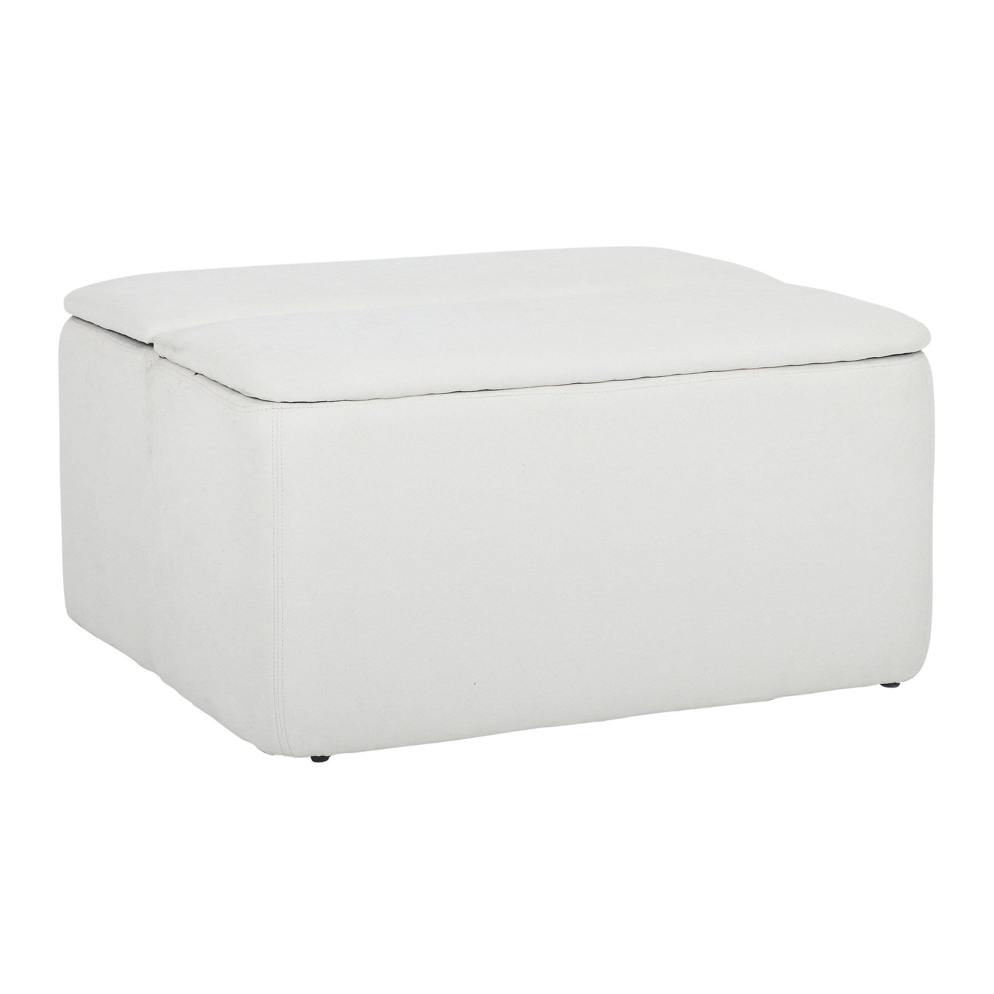 Stout Contemporary Storage Ottoman in Cream Fabric by LumiSource