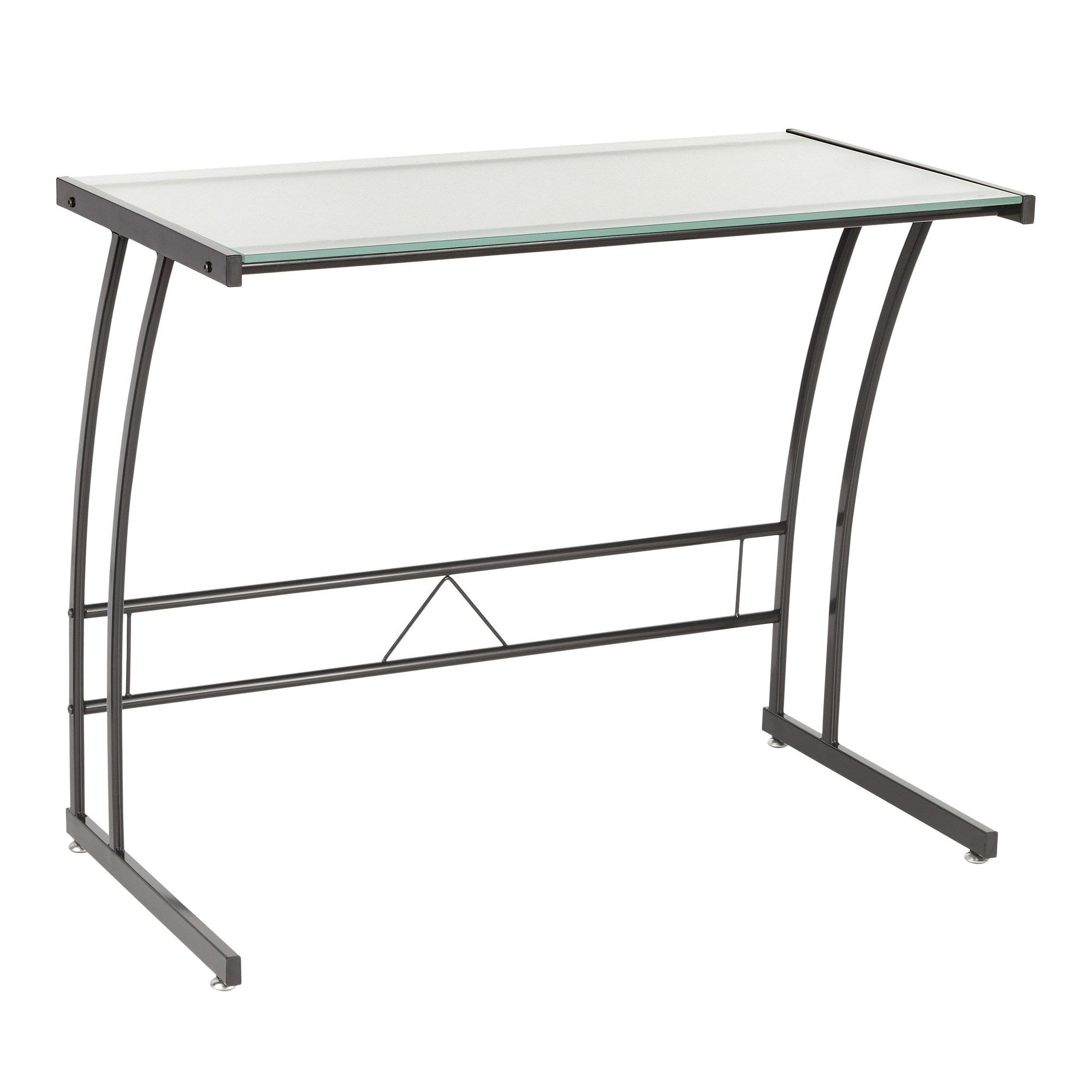 Sigma Contemporary Desk in Black Frame and White by LumiSource