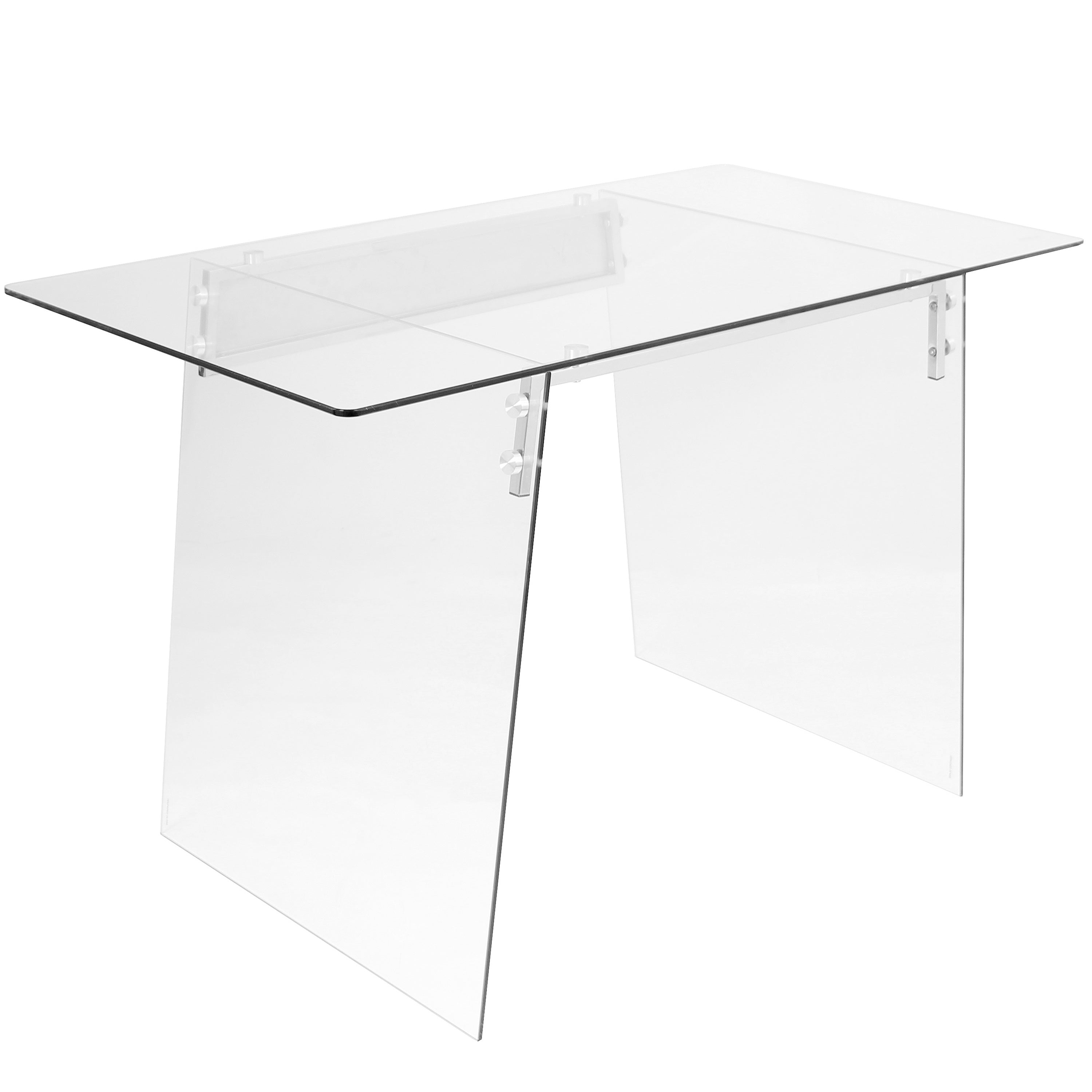 Glacier Contemporary Desk in Clear and Chrome by LumiSource