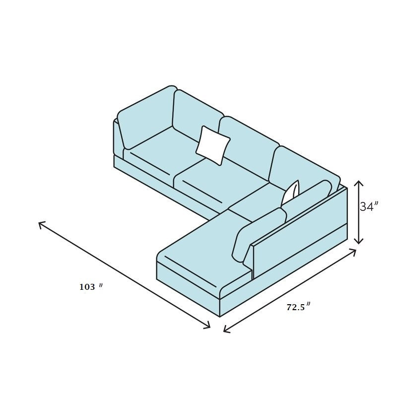 3 PC Sectional Sofa Set, (Brown) Faux Leather left -Facing Chaise with Free Storage Ottoman