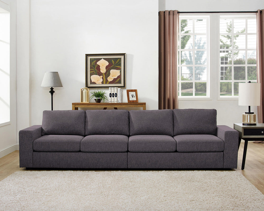 Jules 120" 4 Seater Sofa in Dark Gray Linen