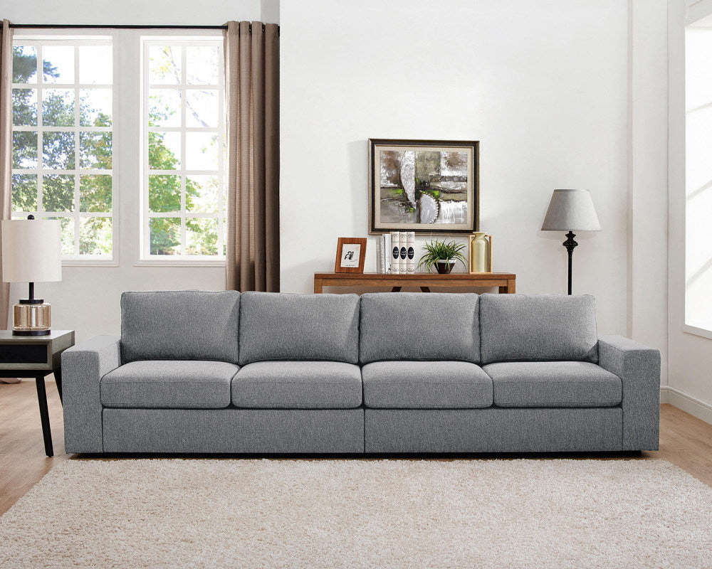 Jules 120" 4 Seater Sofa in Light Gray Linen