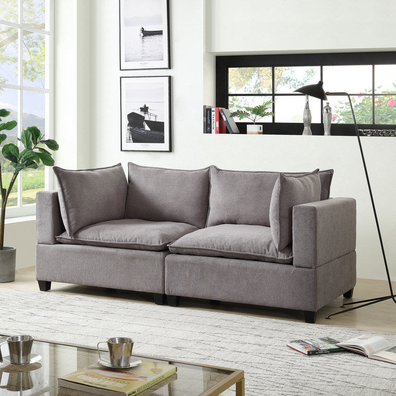 Madison 83.5" Light Gray Fabric Loveseat