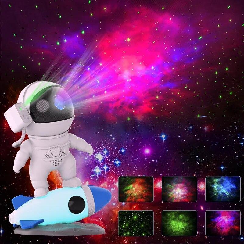 Astronaut Rocket Star Projector Galaxy Night Lights