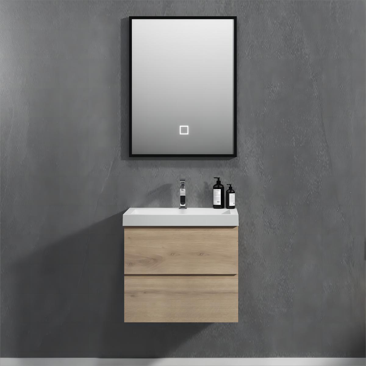 48'' Wall Hung Bathroom Vanity in Natural Oak with White Top 24VANGELA-48_6066