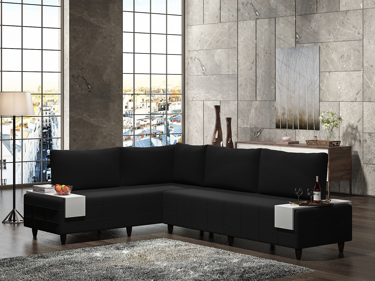 Inferno Sectional, Black