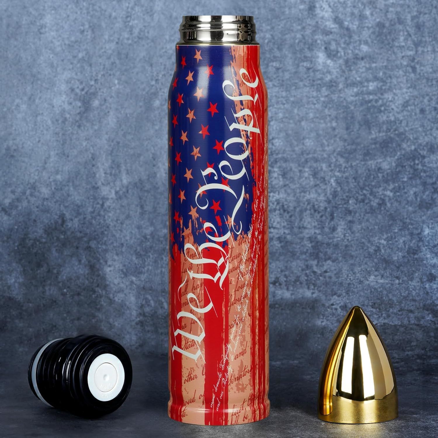 WE THE PEOPLE USA Flag Stainless Steel Bullet Tumbler