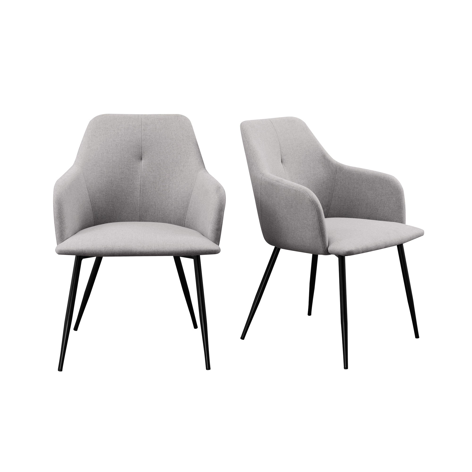 Contemporary Upholstered Woven-Fabric Dining Chairs – Fog Grey