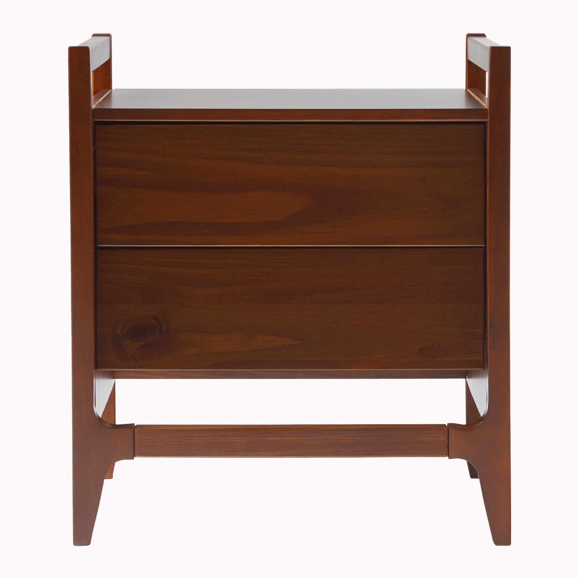 Scandi Angle Face Solid Wood Nightstand – Walnut