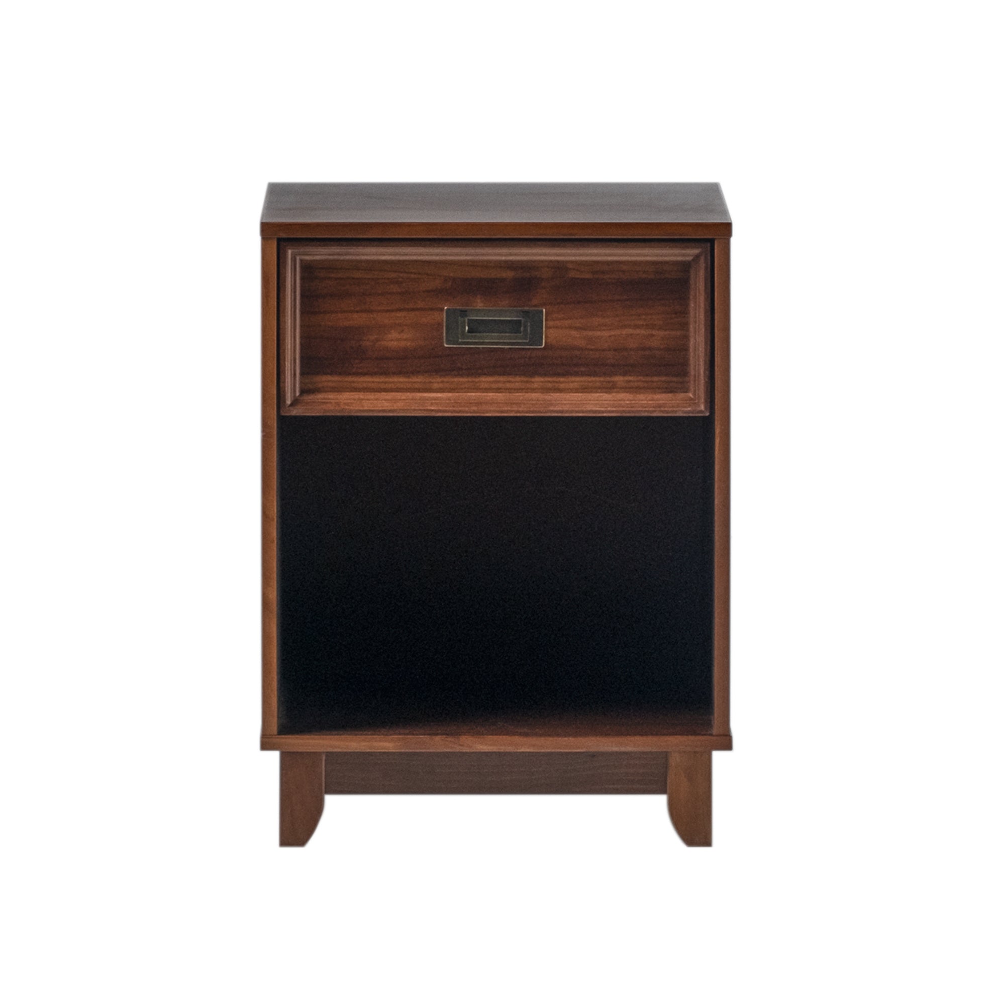 Modern Solid Wood Framed-Drawer Nightstand – Walnut