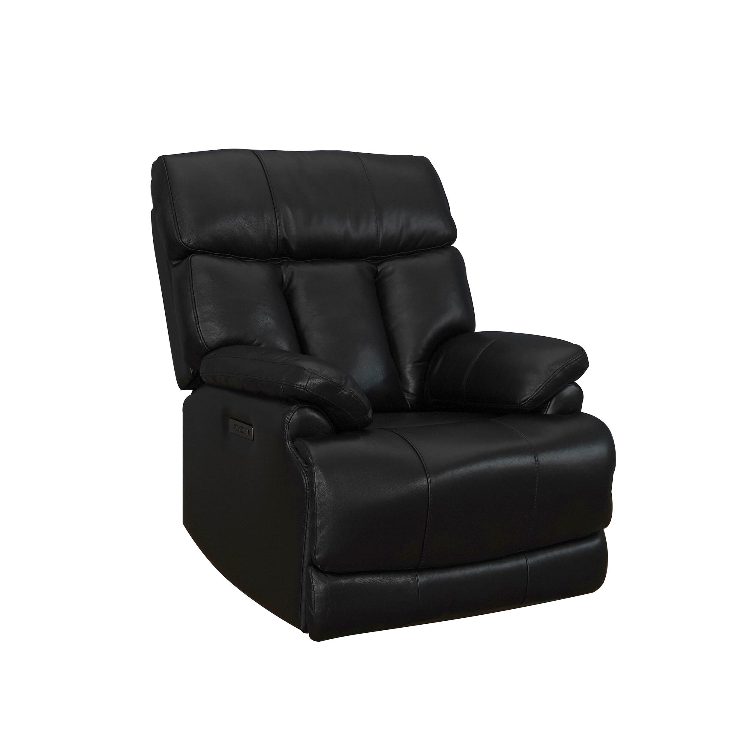 LYS Genuine leather Black 38.5 Width Zero Gravity Power Recliner with Power Headrest (Sofa)