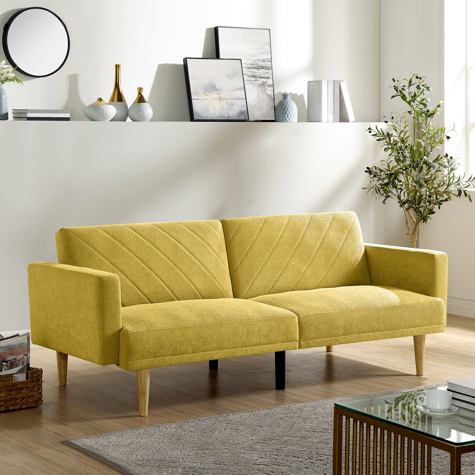 double seat sofa yellow