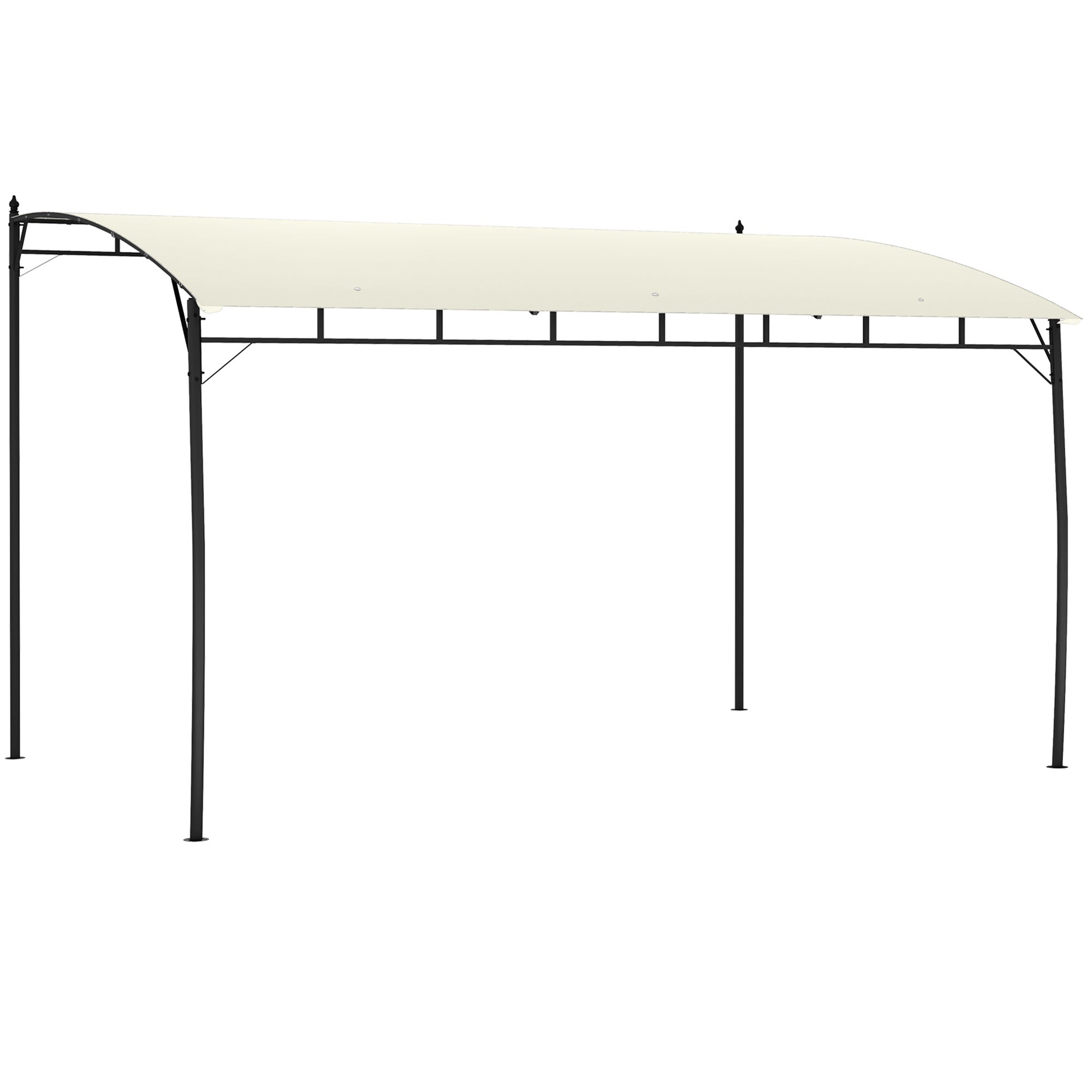Outsunny 10' x 13' Outdoor Pergola Gazebo with UV-Resistant Canopy and Metal Frame, Sun Shade Shelter for Porch, Patio, Deck, Backyard, Cream