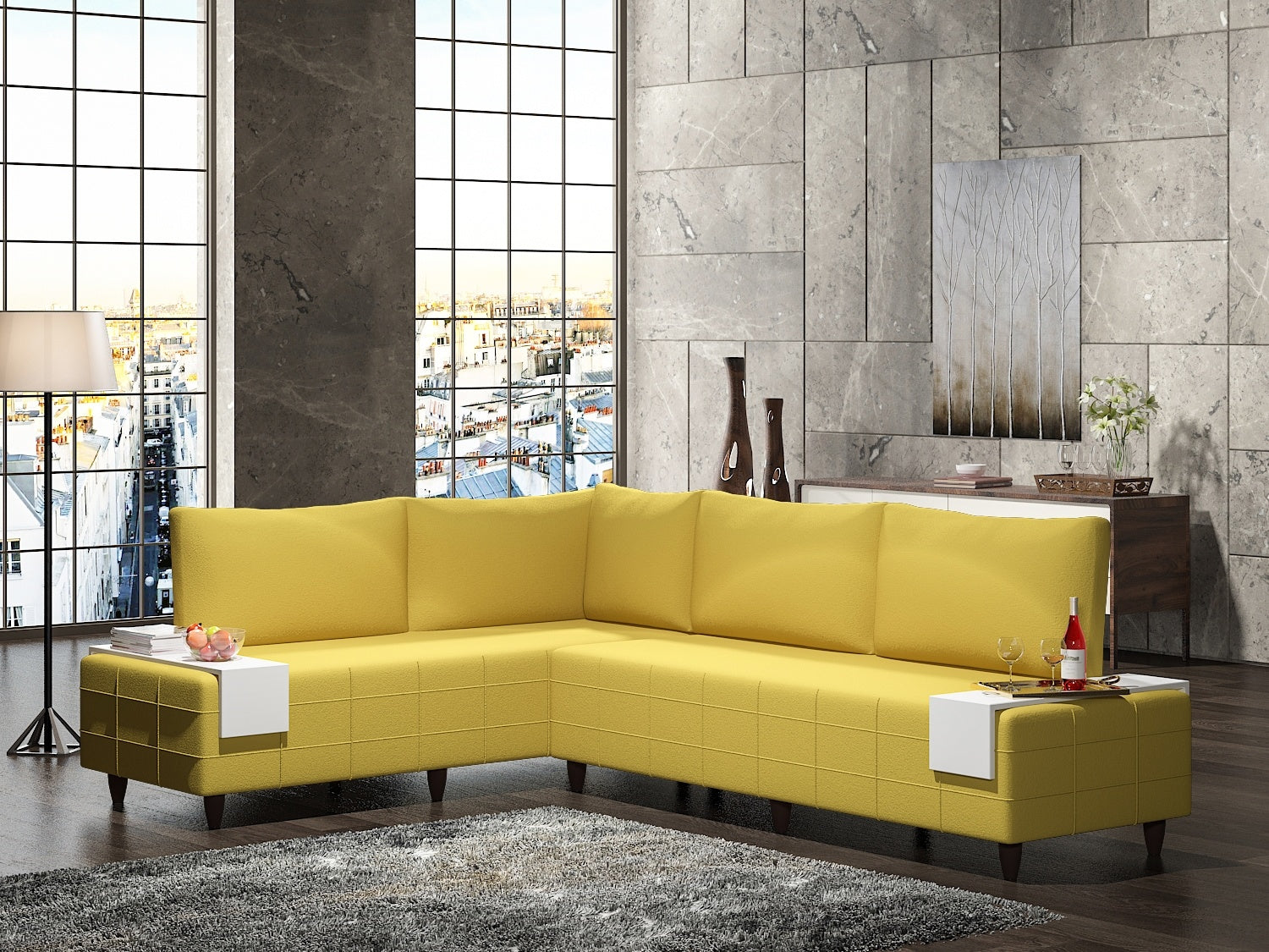 Inferno Sectional, Yellow