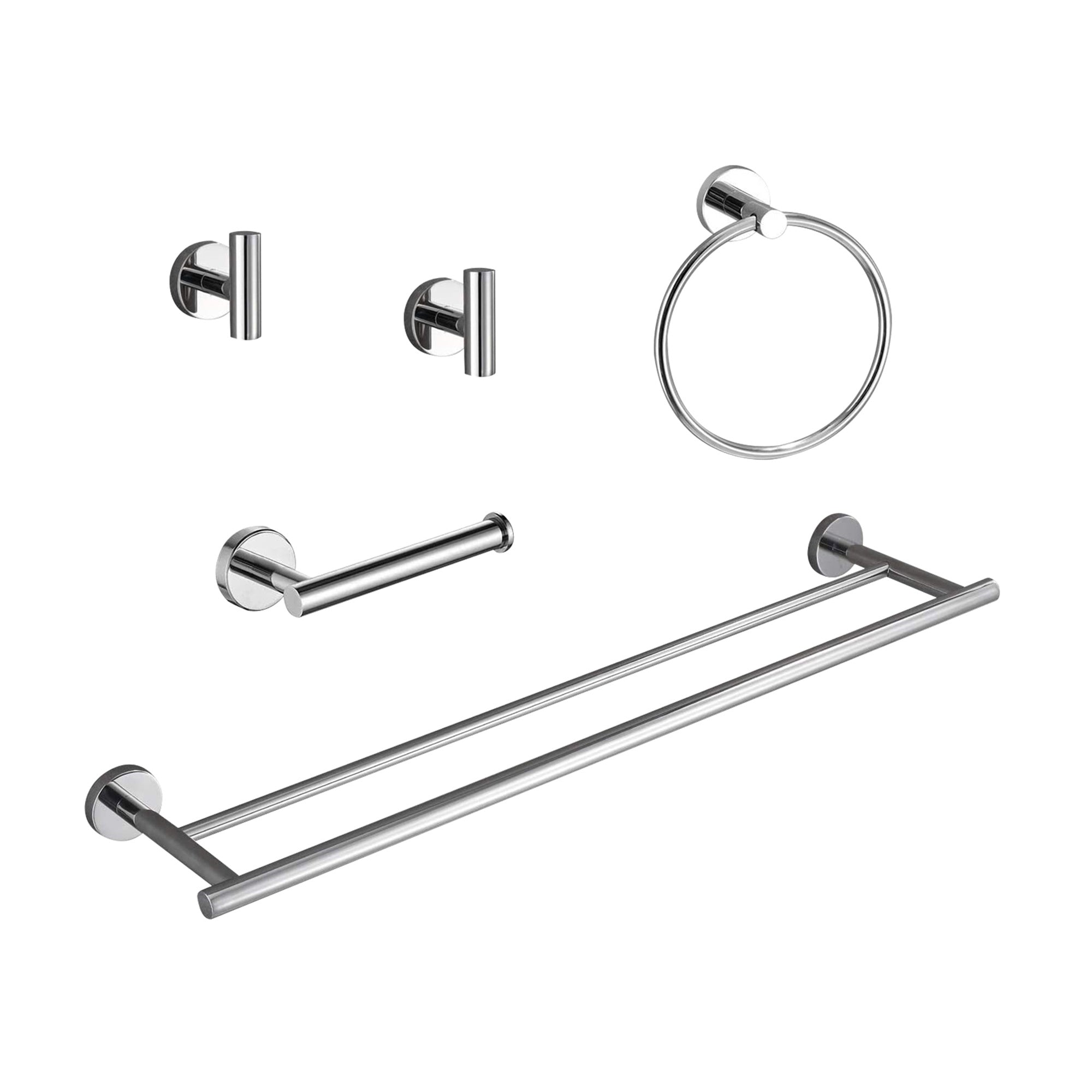 5 Piece Bathroom Towel Rack Set Wall Mount