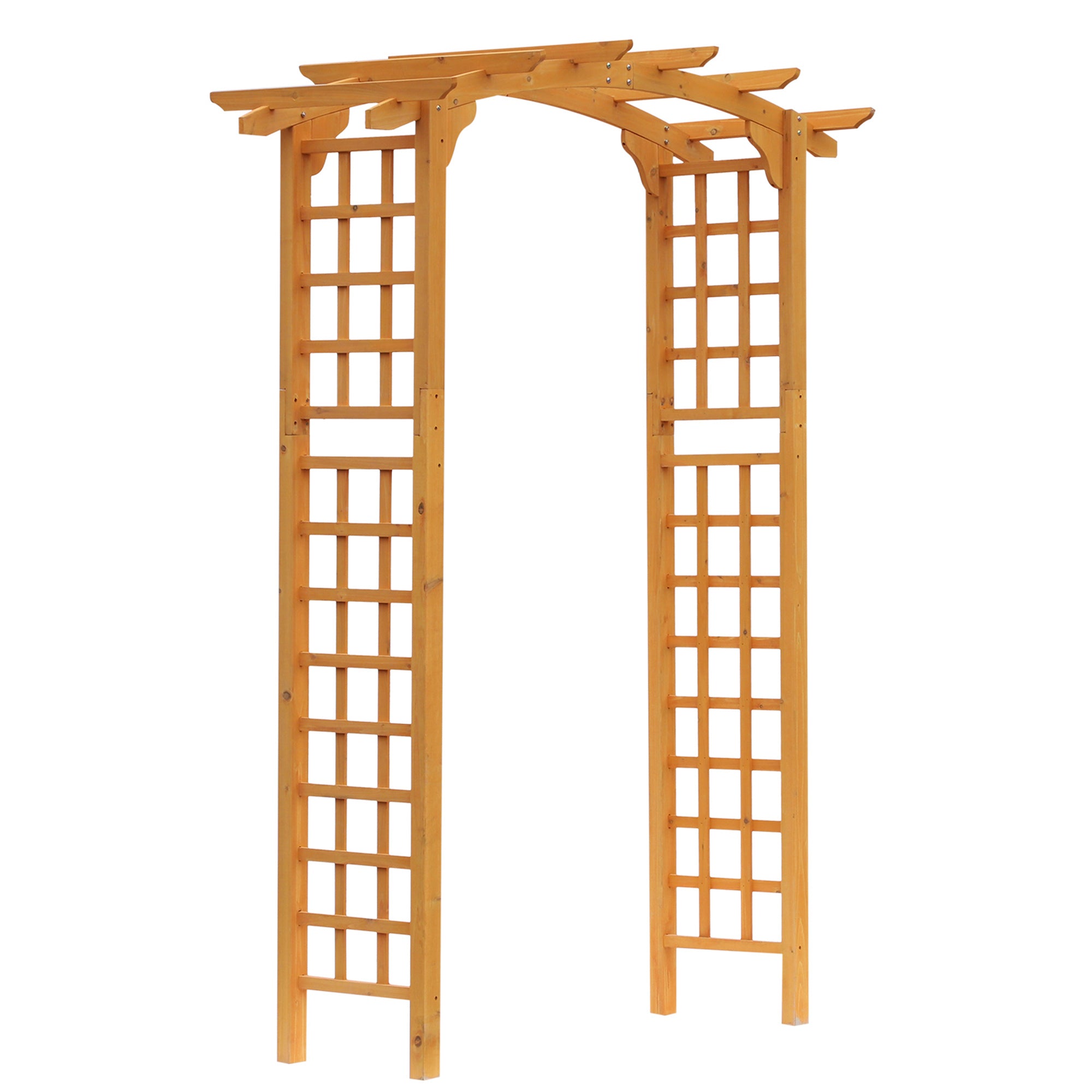 Outsunny 90in Wood Garden Arbor Arch with Trellis Wall for Climbing & Hanging Plants, Decor for Party, Weddings, Birthdays & Backyards