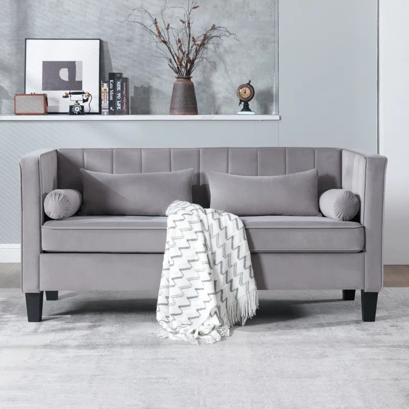 Sofa ,64.96" Modern Sofa Couch 2 Seater Fabric Sofa,GREY