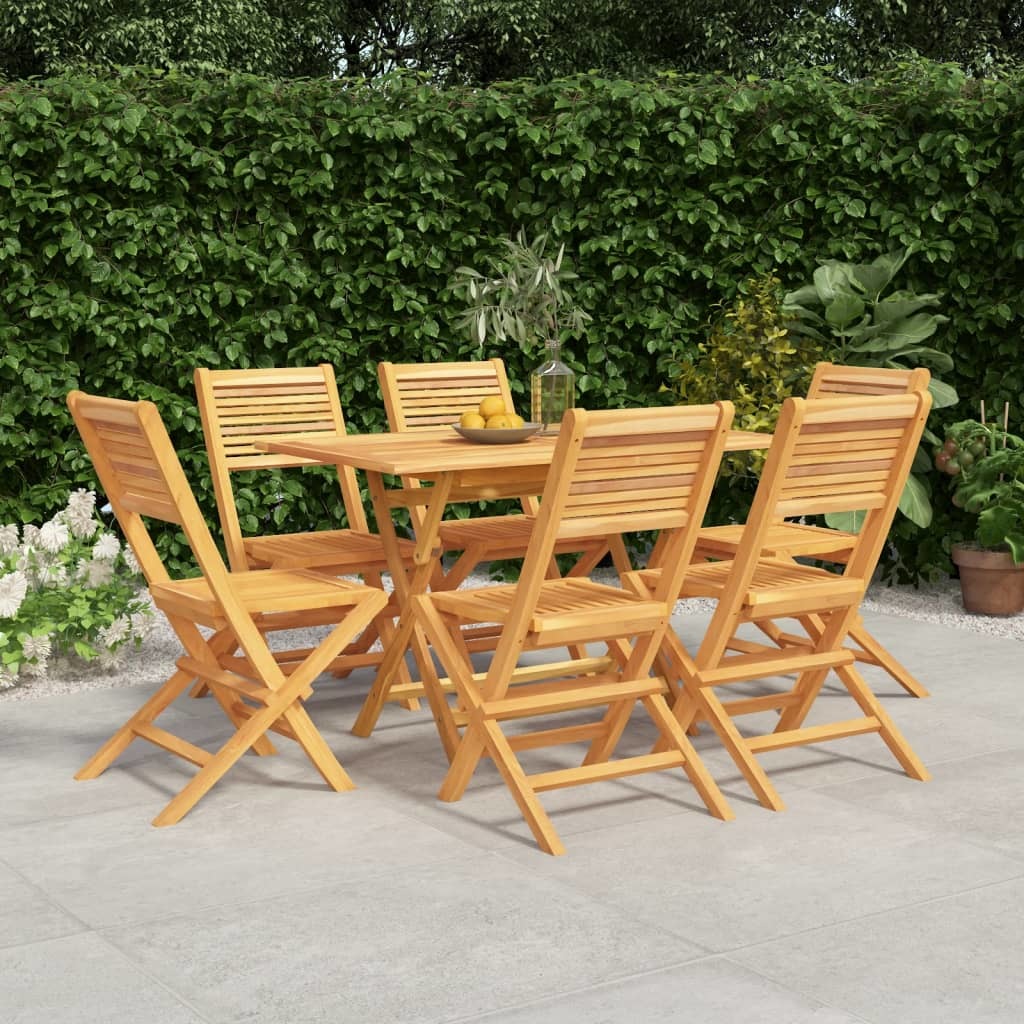 7 Piece Patio Dining Set Solid Wood Teak