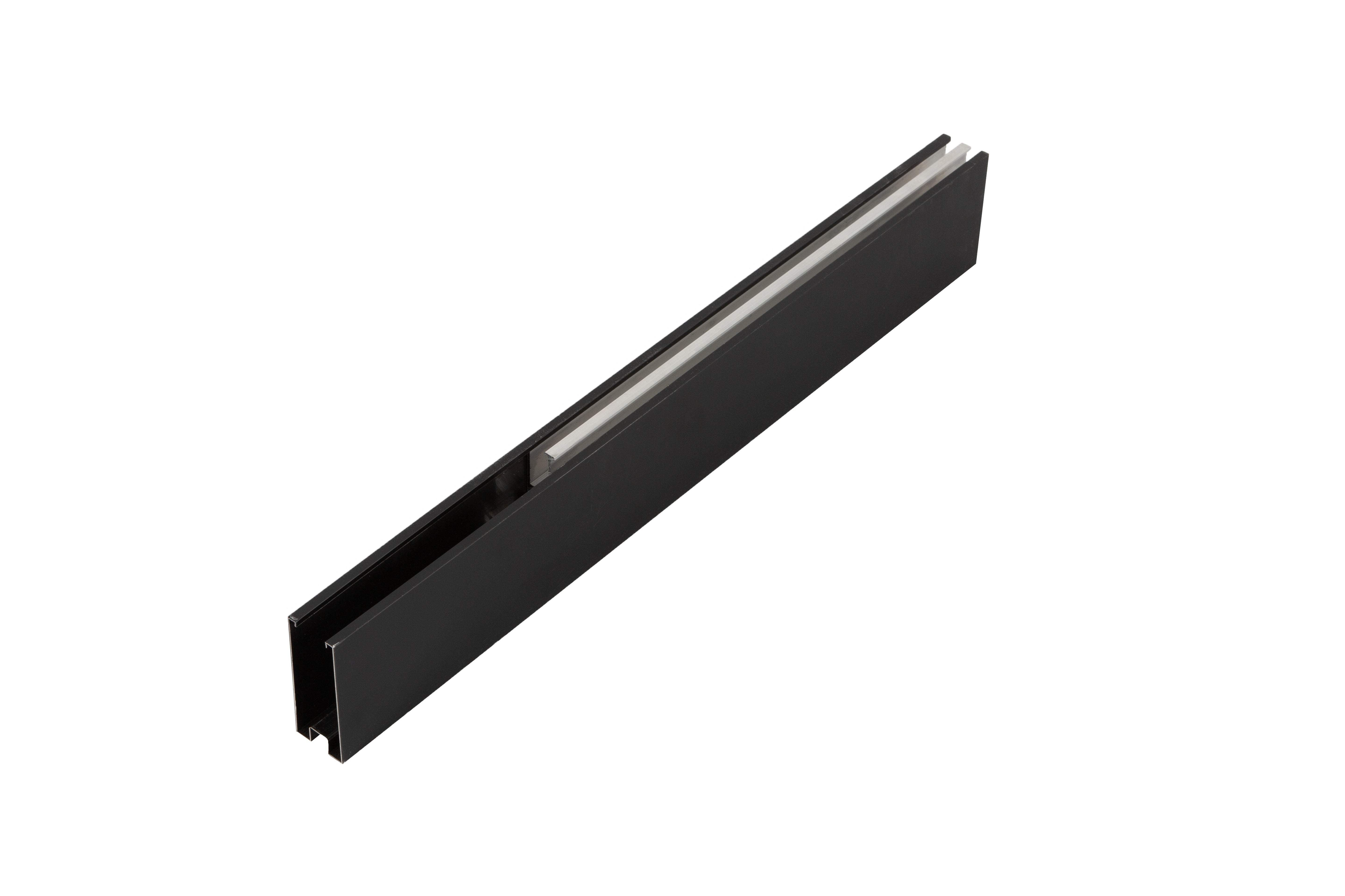 Frameless Double Sliding Shower Door Track Matte Black 22D01P06-MB