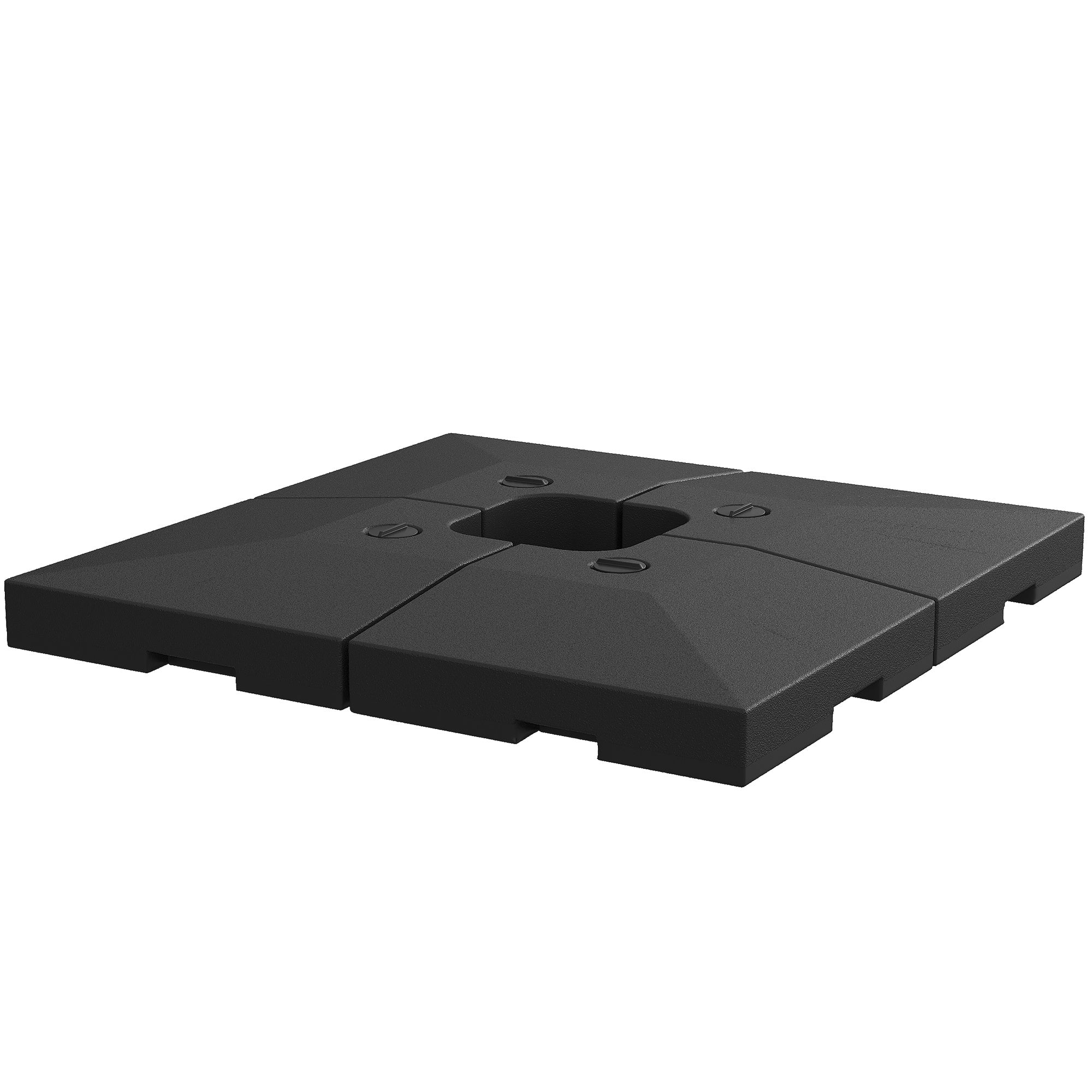 Outsunny 4 Pieces Cantilever Patio Umbrella Base, Outdoor Offset Umbrella Weights, 176 lbs Capacity Water or 264 lbs Capacity Sand Plates Set, Black