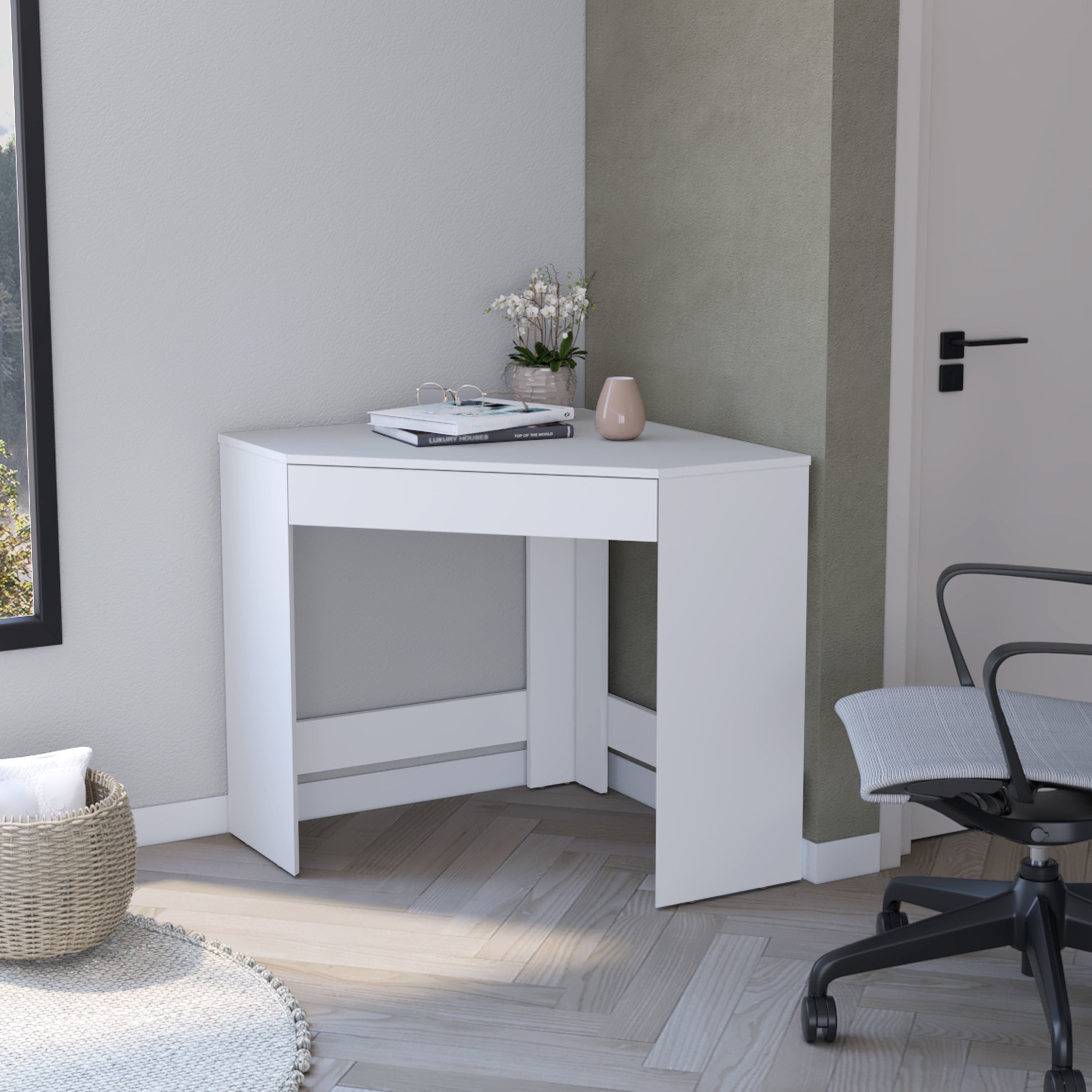 Menno Corner Desk with Spacious Drawer and Modern Design