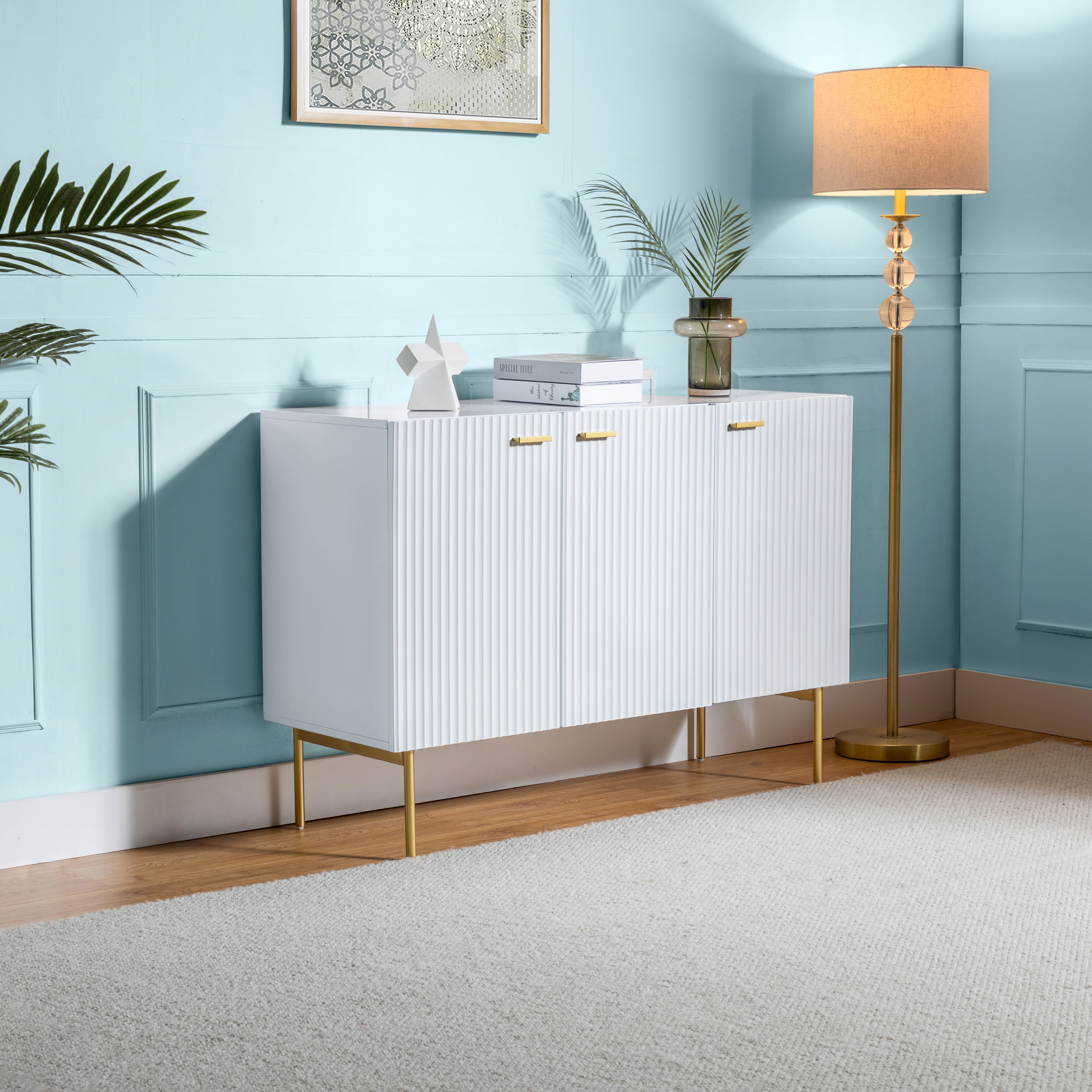 Knossos 47" Wide Sideboard-WHITE