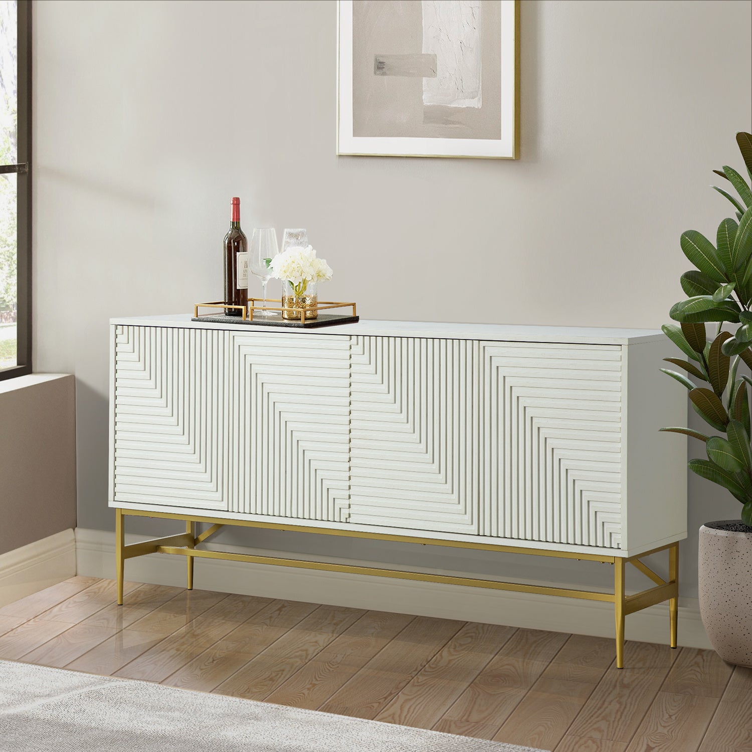 Siivain 65'' Wide Sideboard WHITE