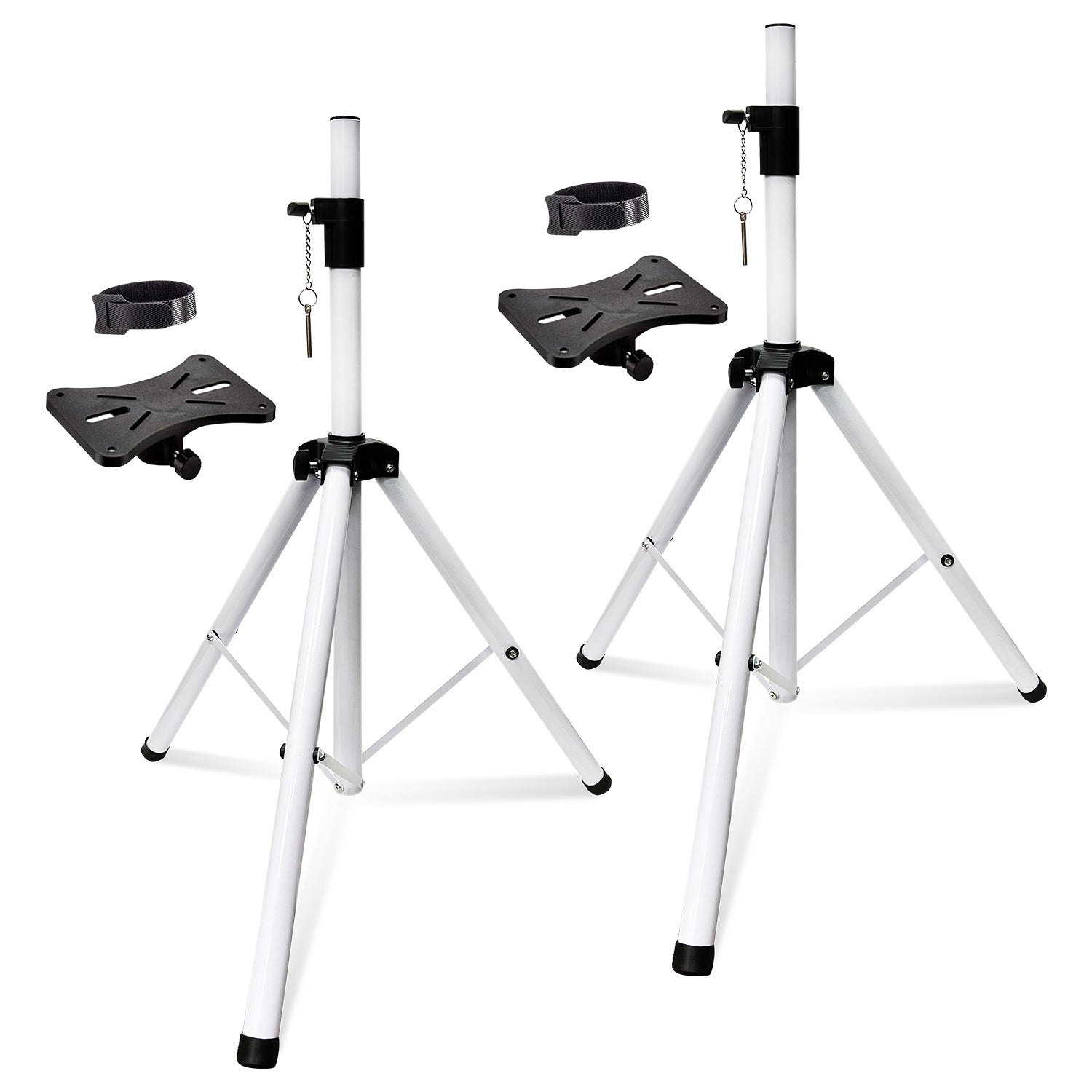 Speaker Stands Black 2 Pieces Height Adjustable 4 – 6 ft Tripod PA Monitor Holder for Large Speakers DJ Stand Pair para Bocinas w PA Speakers, House Parties, Outdoor Events 5 Core SS ECO 2PK WOB