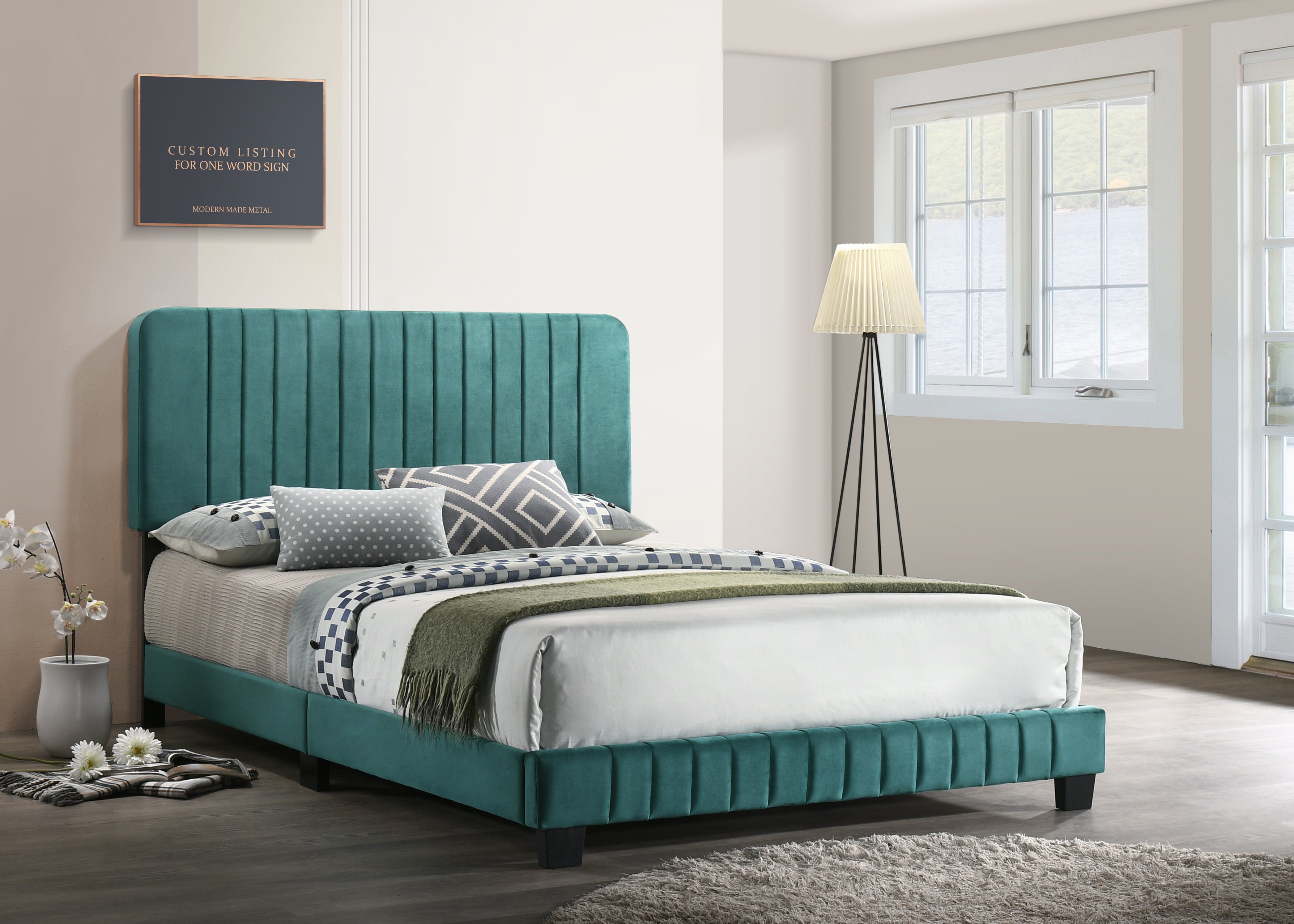 Glory Furniture Lodi G0505-QB-UP QUEEN BED , GREEN