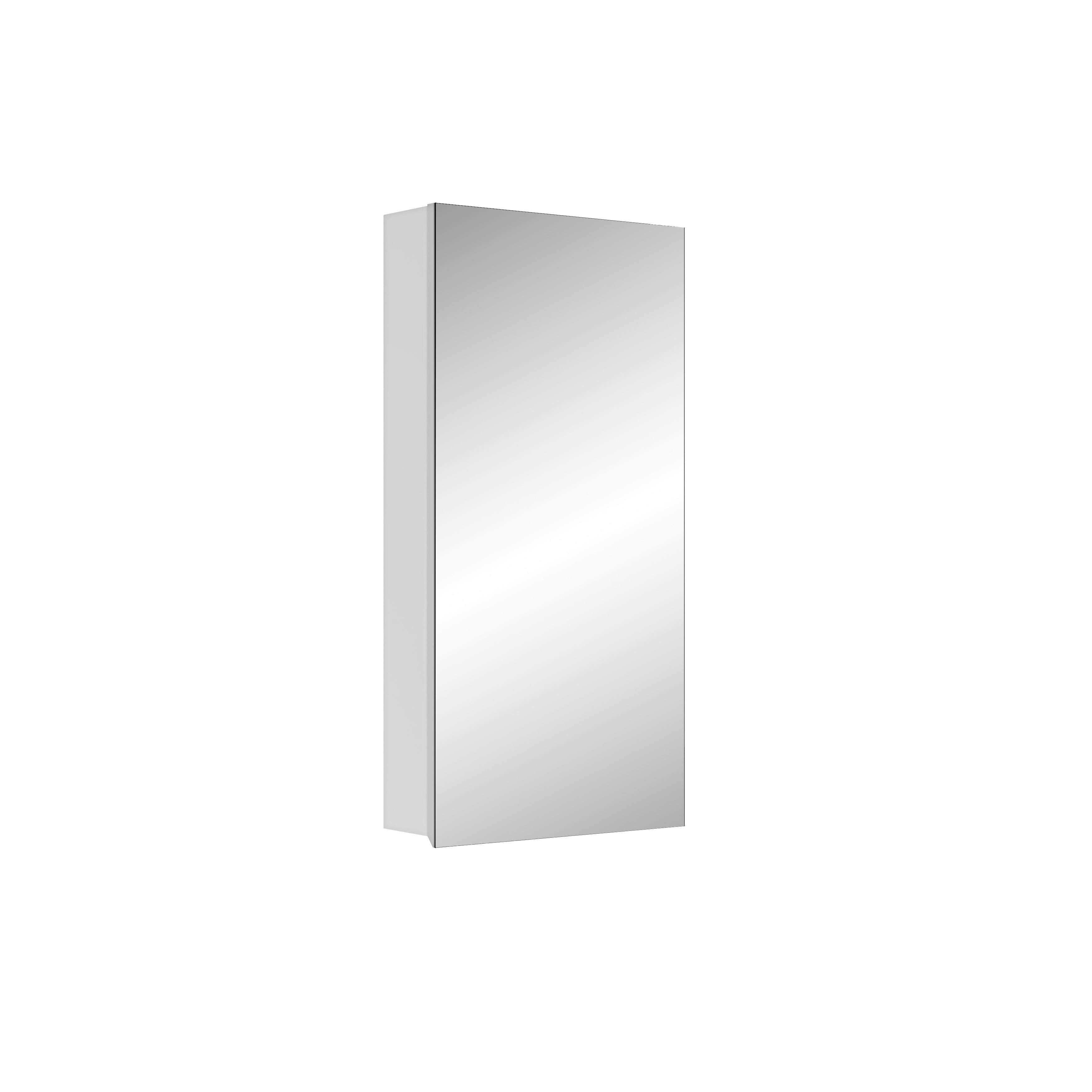 15" W x 30" H Single-Door Bathroom Medicine Cabinet with Mirror, Recessed or Surface Mount Bathroom Wall Cabinet, Beveled Edges,Silver