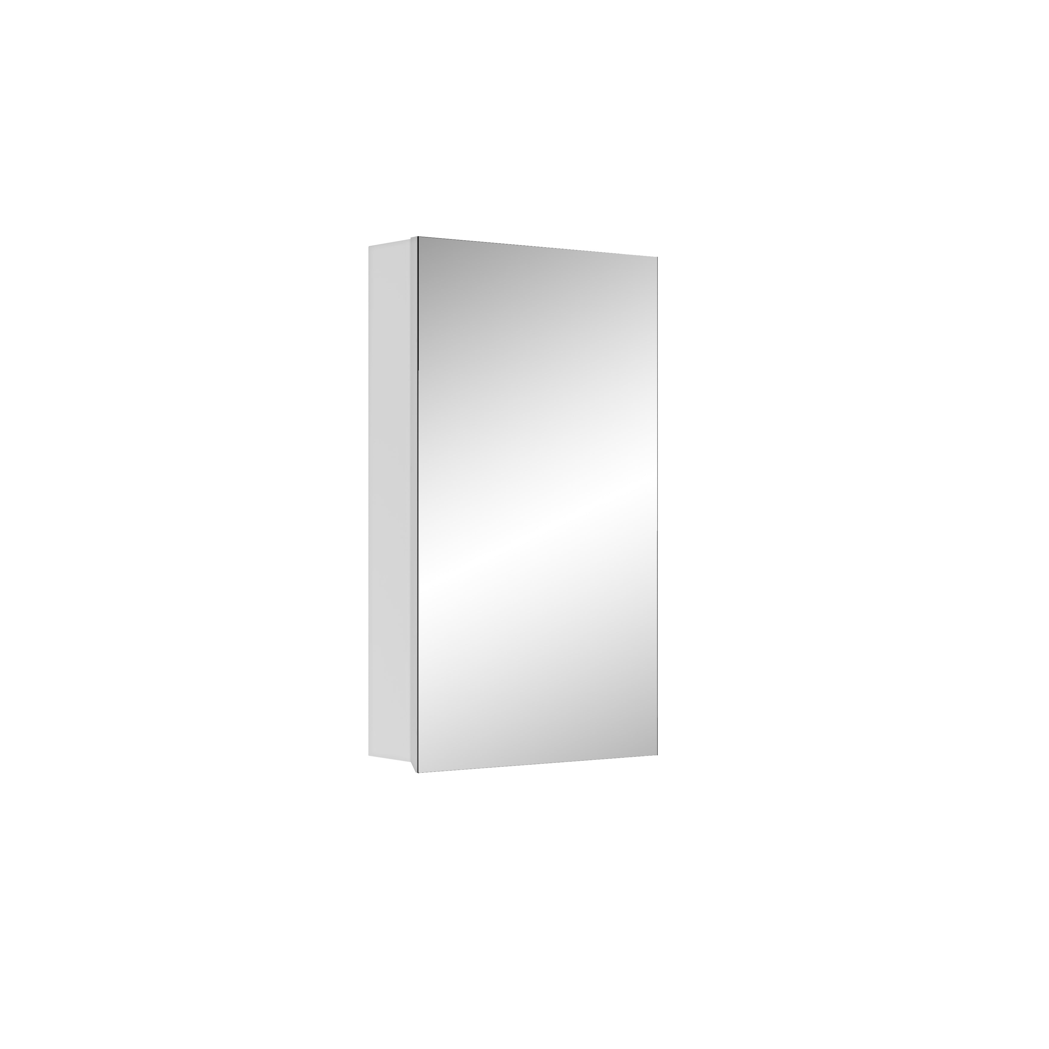 15" W x 26" H Single-Door Bathroom Medicine Cabinet with Mirror, Recessed or Surface Mount Bathroom Wall Cabinet, Beveled Edges,Silver