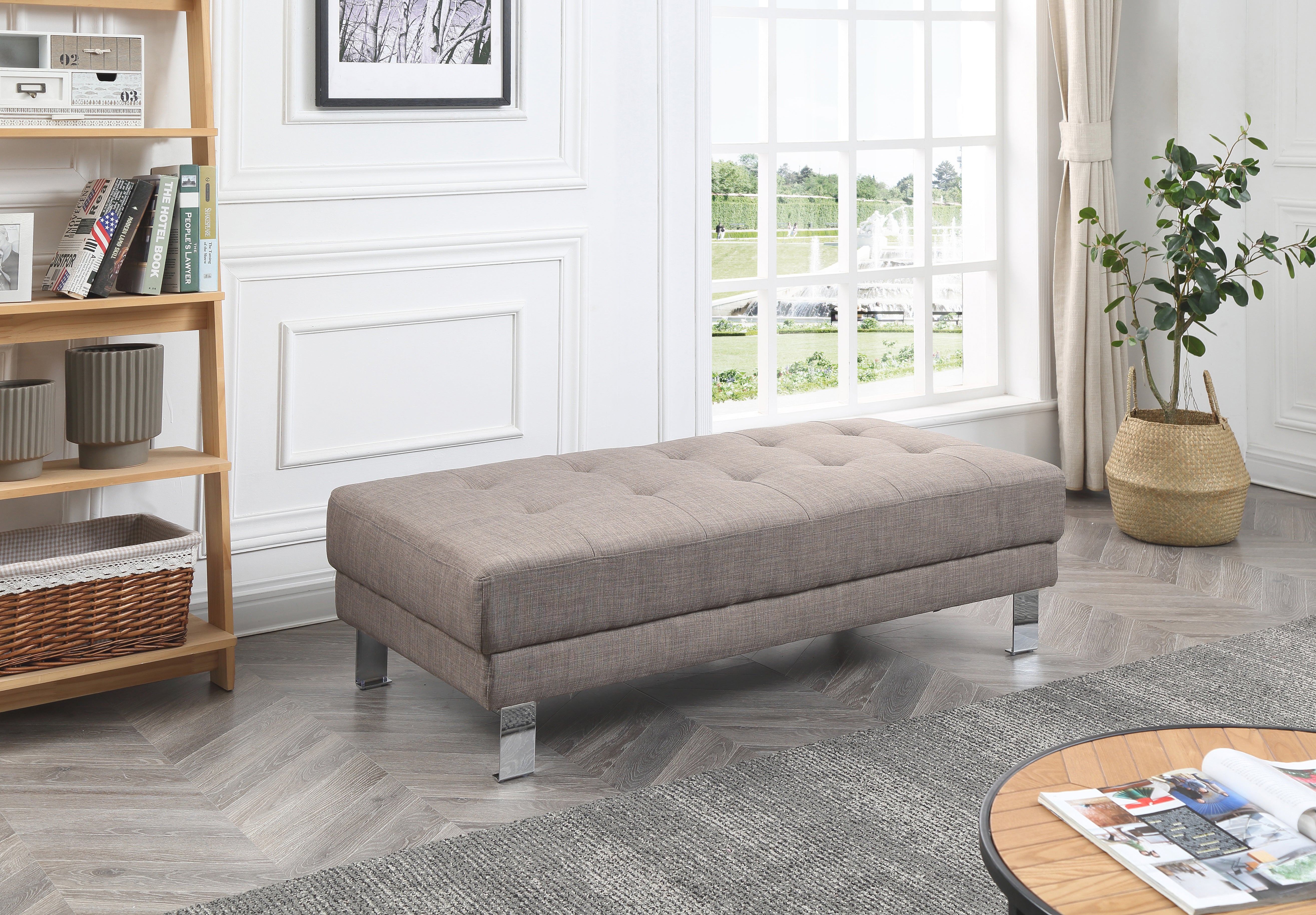 Glory Furniture Riveredge G454-O Milan Ottoman , GRAY