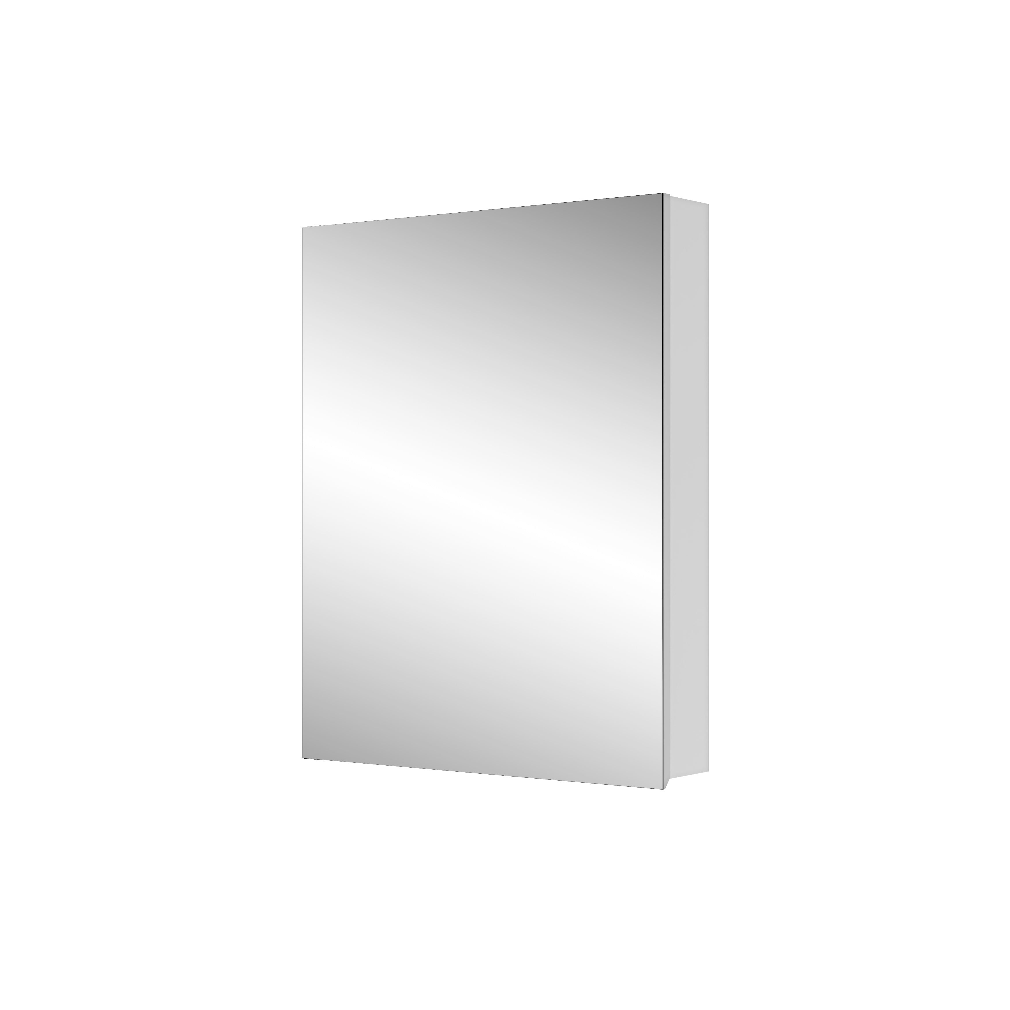 24" W x 30" H Single-Door Bathroom Medicine Cabinet with Mirror, Recessed or Surface Mount Bathroom Wall Cabinet, Beveled Edges,Silver