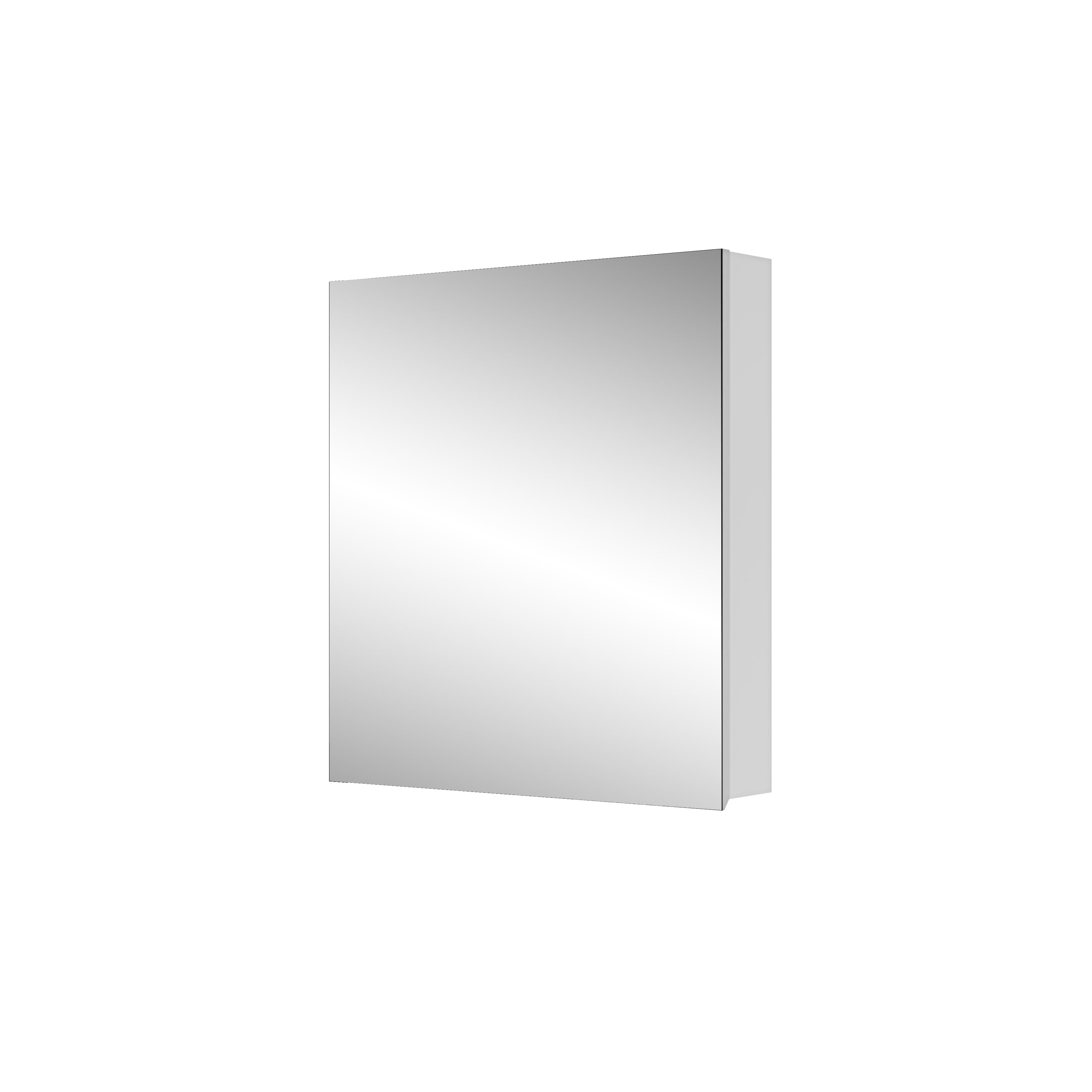 24" W x 26" H Single-Door Bathroom Medicine Cabinet with Mirror, Recessed or Surface Mount Bathroom Wall Cabinet, Beveled Edges,Silver