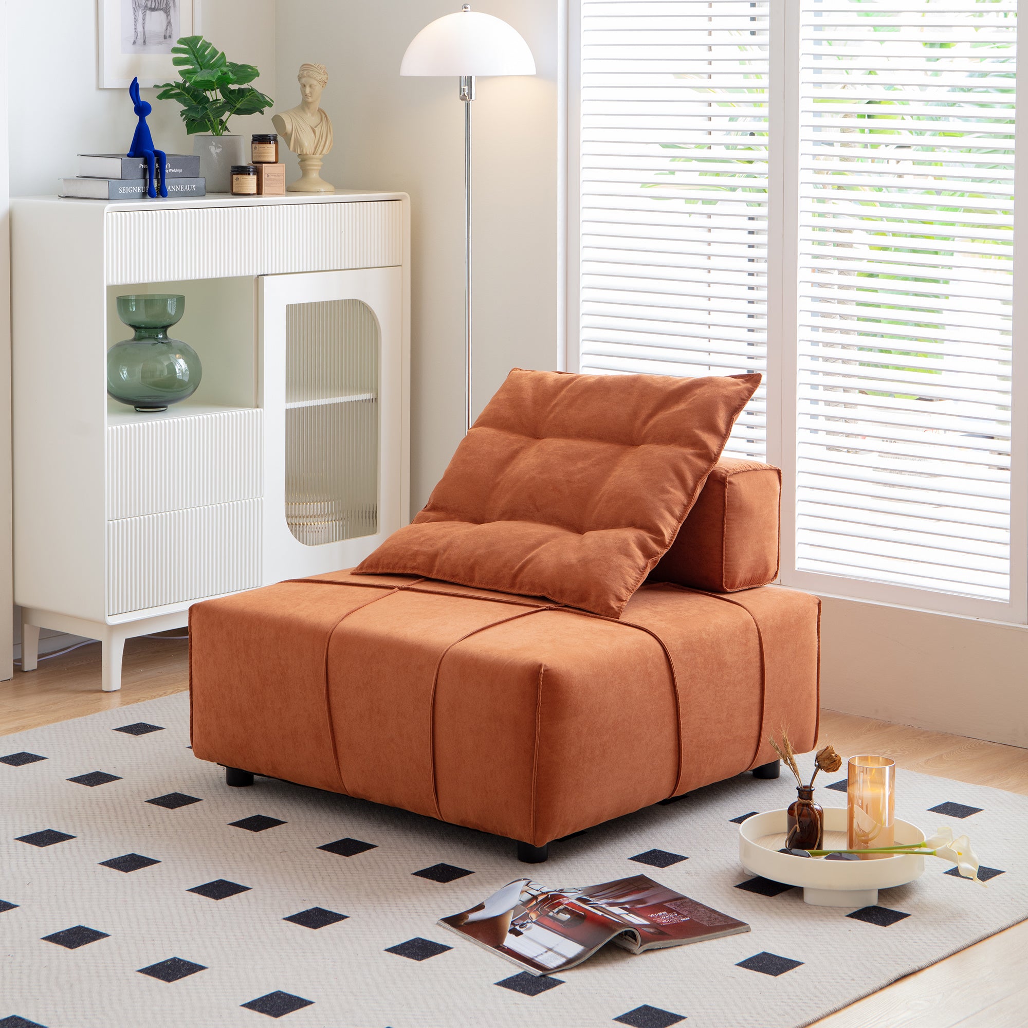 [VIDEO provided]Modular Sectional single sofa,Armless Chair with Removable Back Cushion -33.1"for living room