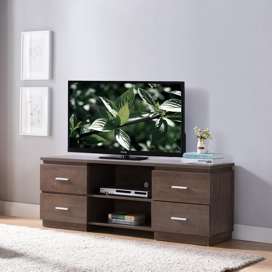 ID USA 182343TV TV Stand Red Cocoa