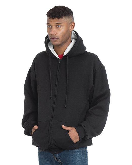 Bayside BA940 Adult Super Heavy Thermal-Lined Full-Zip Hooded Sweatshirt