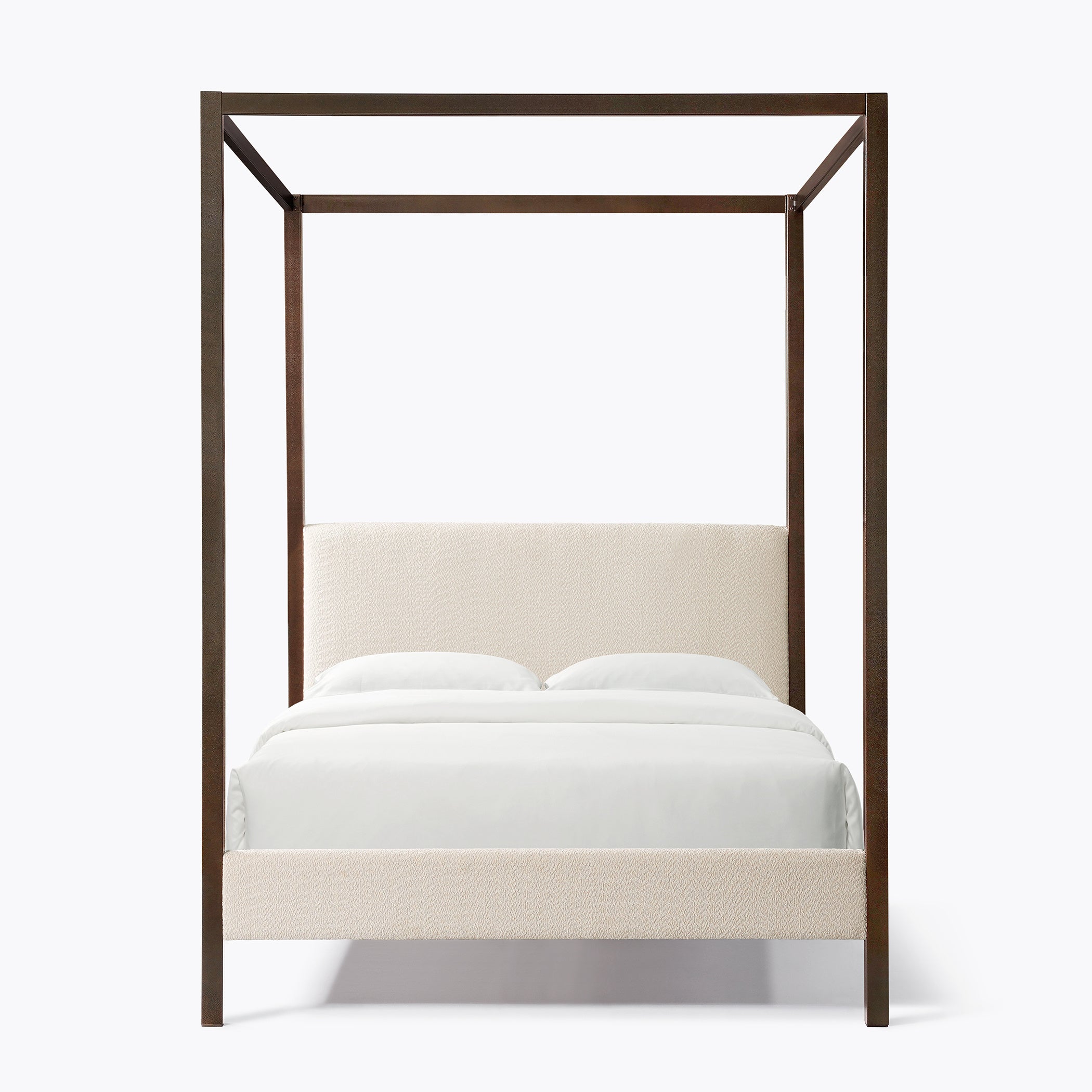 Pelican Canopy Platform Bed - Pearl White - Queen