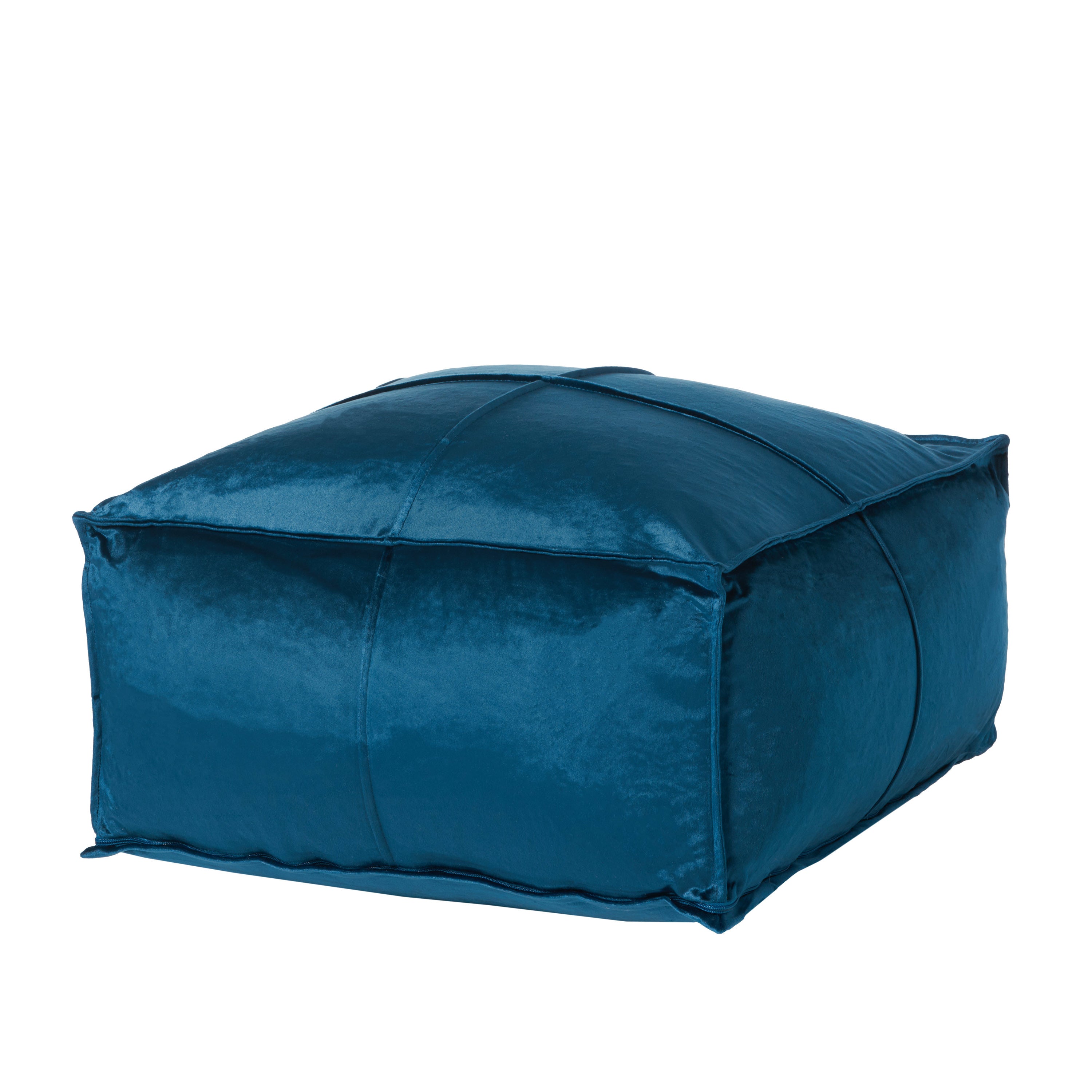 Nati Square Pouf, Blue Cobalt