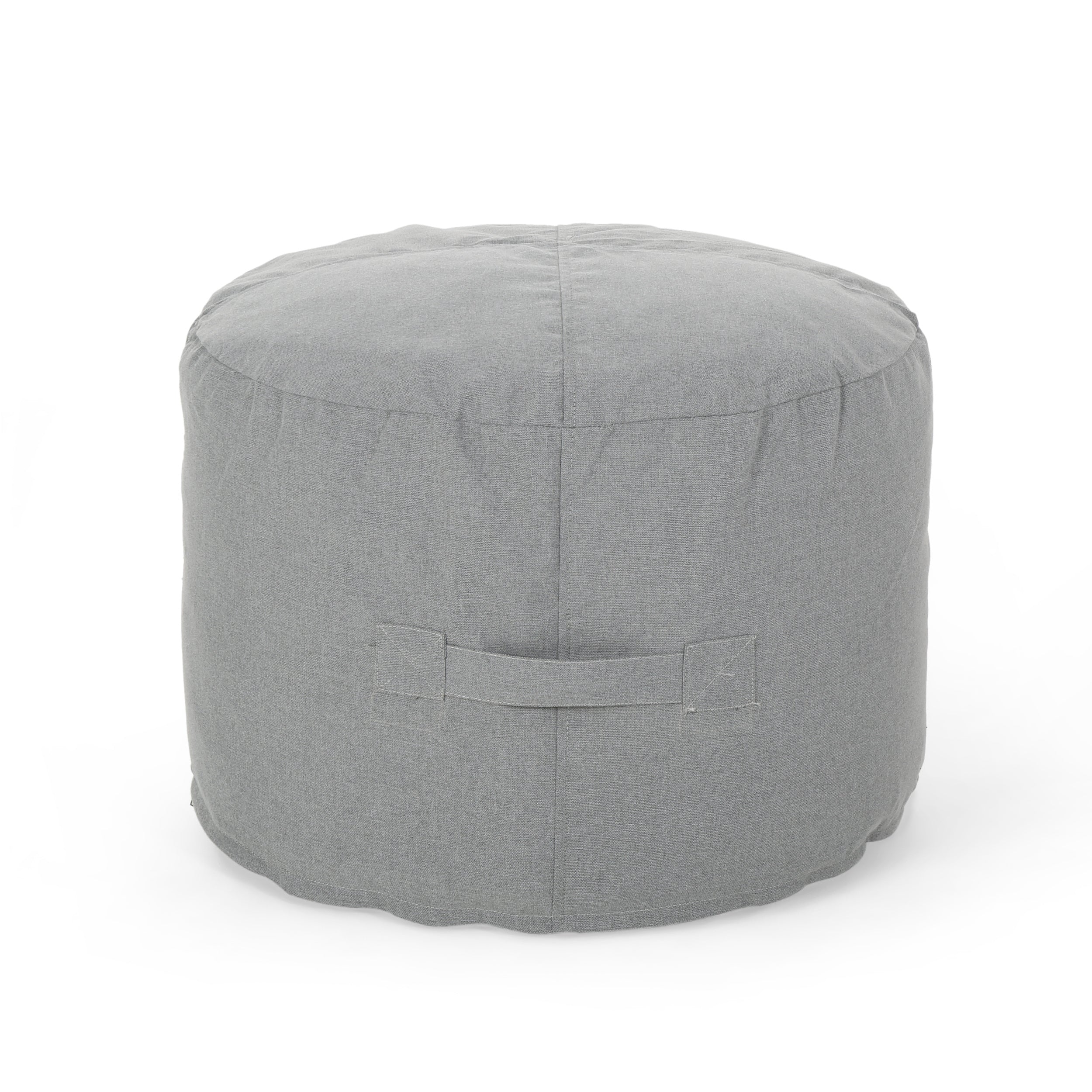 Lizzie Outdoor Water Resistant Pouf, Charcoal