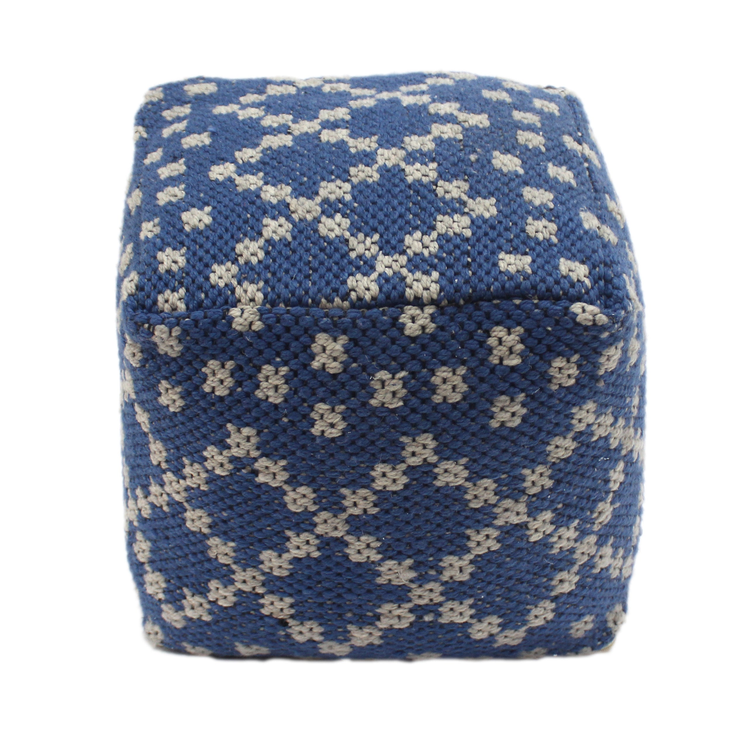 Sky Outdoor Square Pouf, Blue