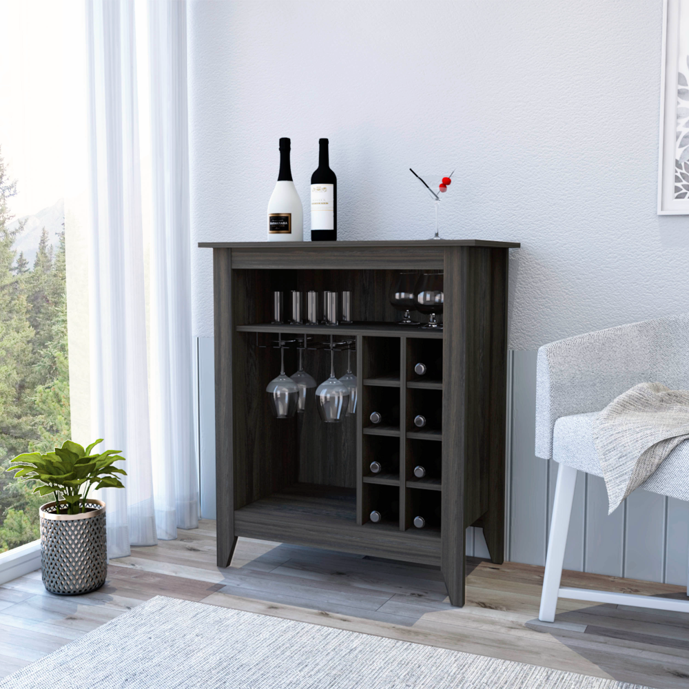 DEPOT E-SHOP Mojito Bar Cabinet, One Open Drawer, One Open Shelf, Carbon Espresso