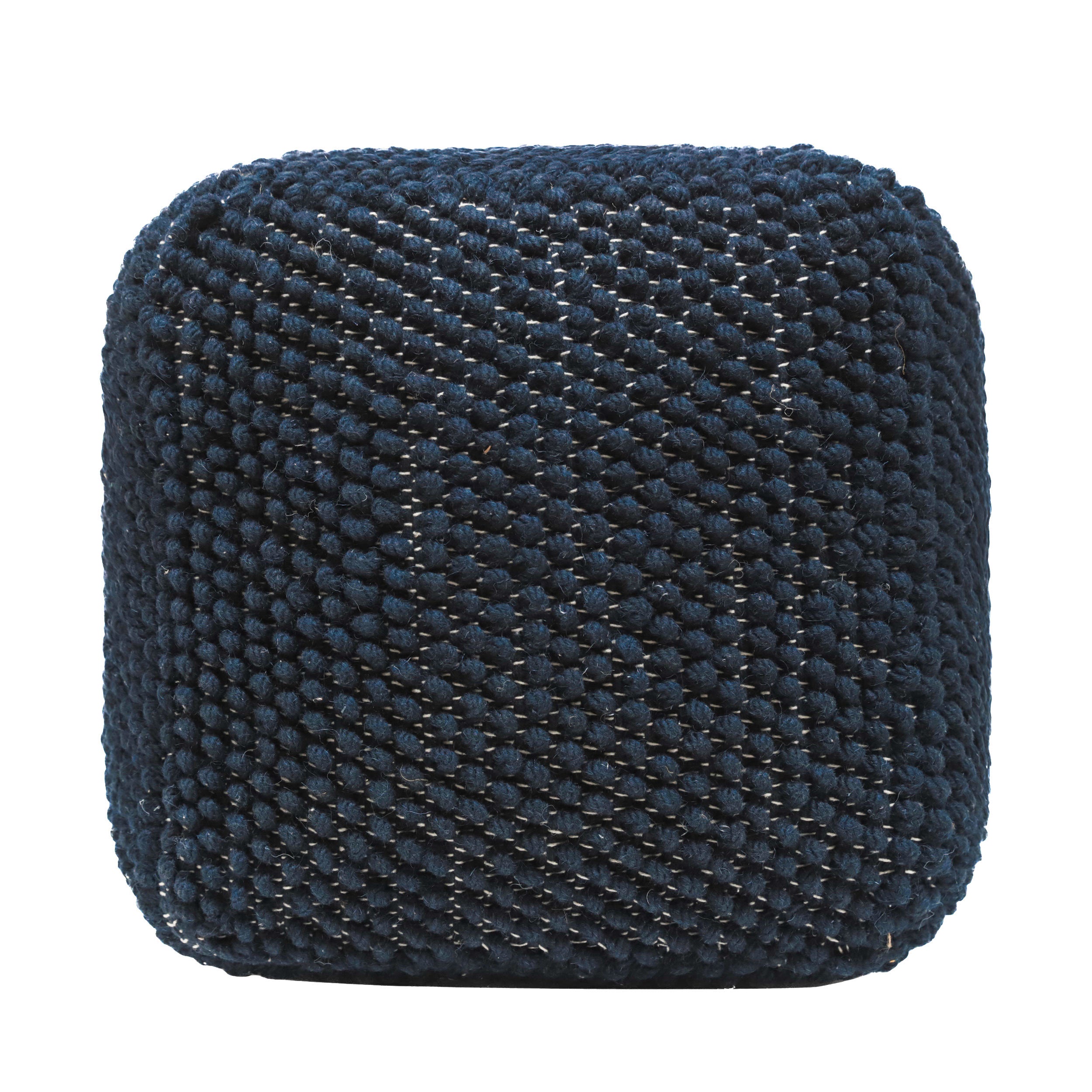 Stellar Square Pouf, Navy Blue