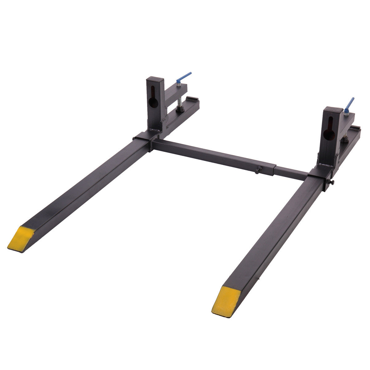 Clamp-on Pallet Forks 42" 1400 lbs Capacity, Heavy Duty Front Loader Attachments with Adjustable Stabilizer Bar for Loader Bucket and Skid Steer Tract