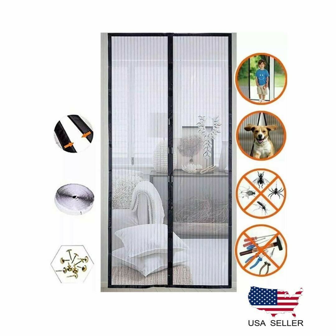 Magnetic Screen Door Retractable Mesh Net Pet Patio Hands Free Mosquito Magic