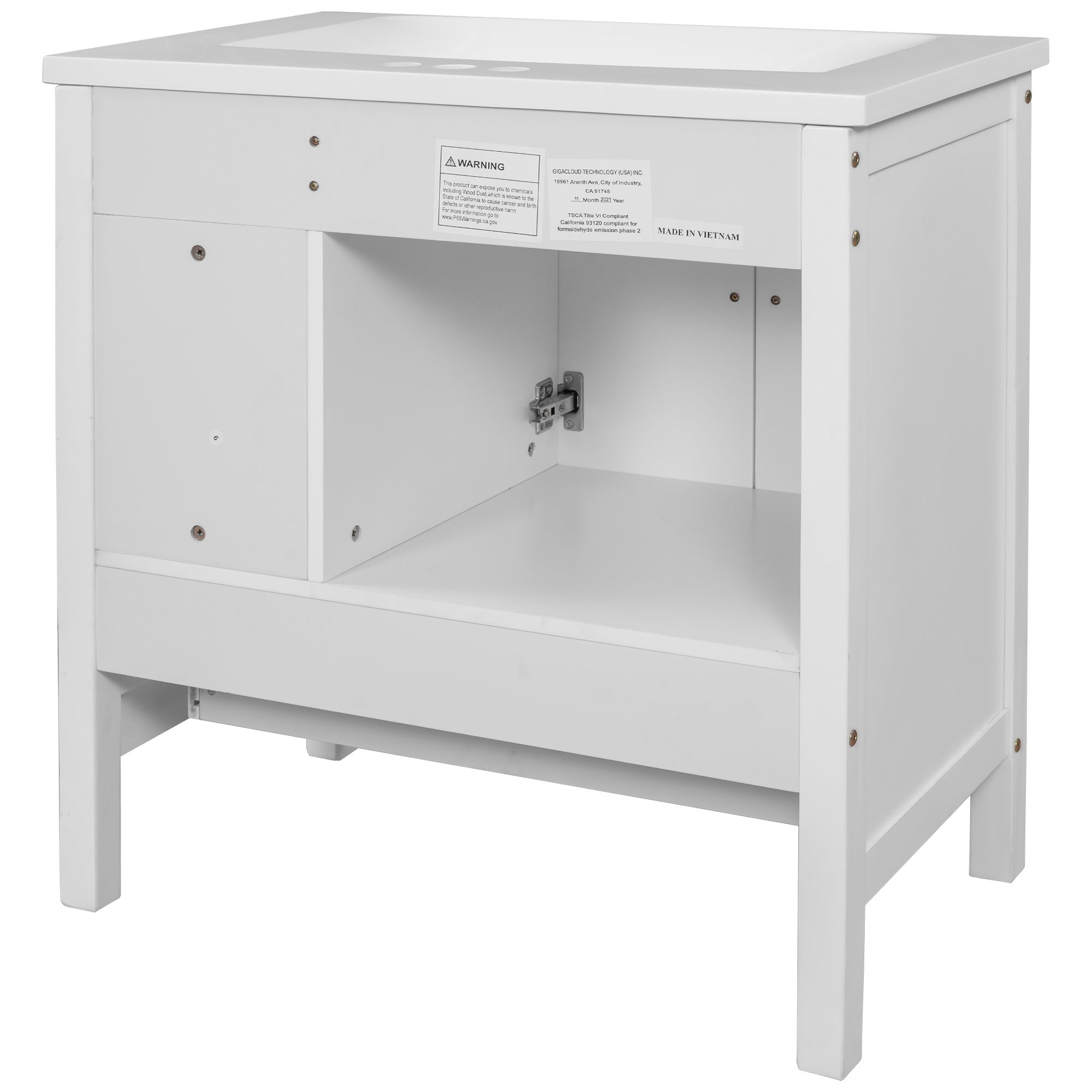 30" Bathroom Vanity Base Only;  Solid Wood Frame;  Bathroom Storage Cabinet with Doors and Drawers