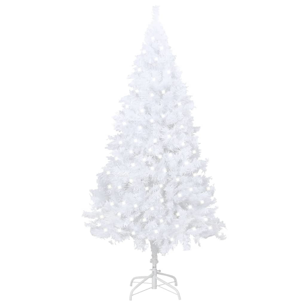 Artificial Pre-lit Christmas Tree with Thick Branches White 94.5"