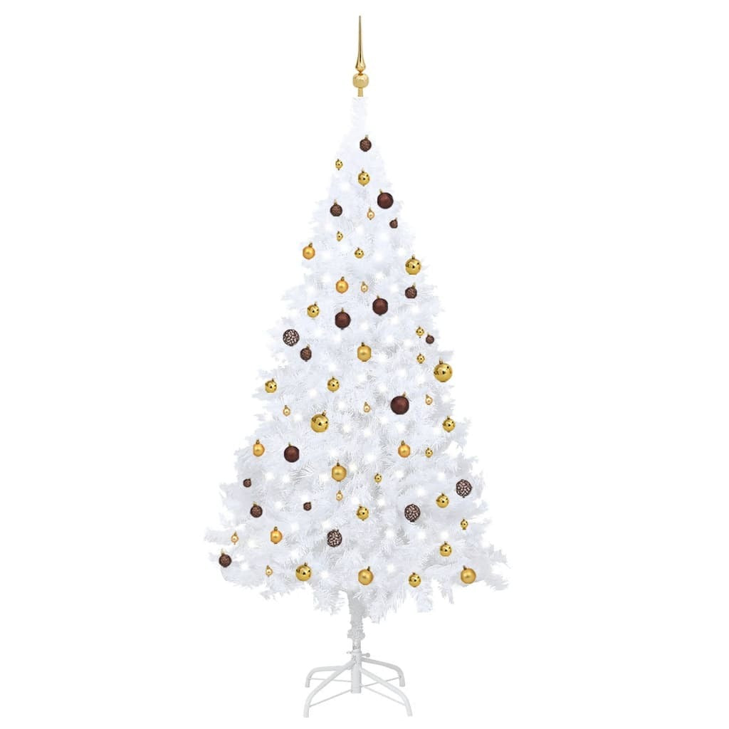 Artificial Christmas Tree with LEDs&Ball Set White 94.5"